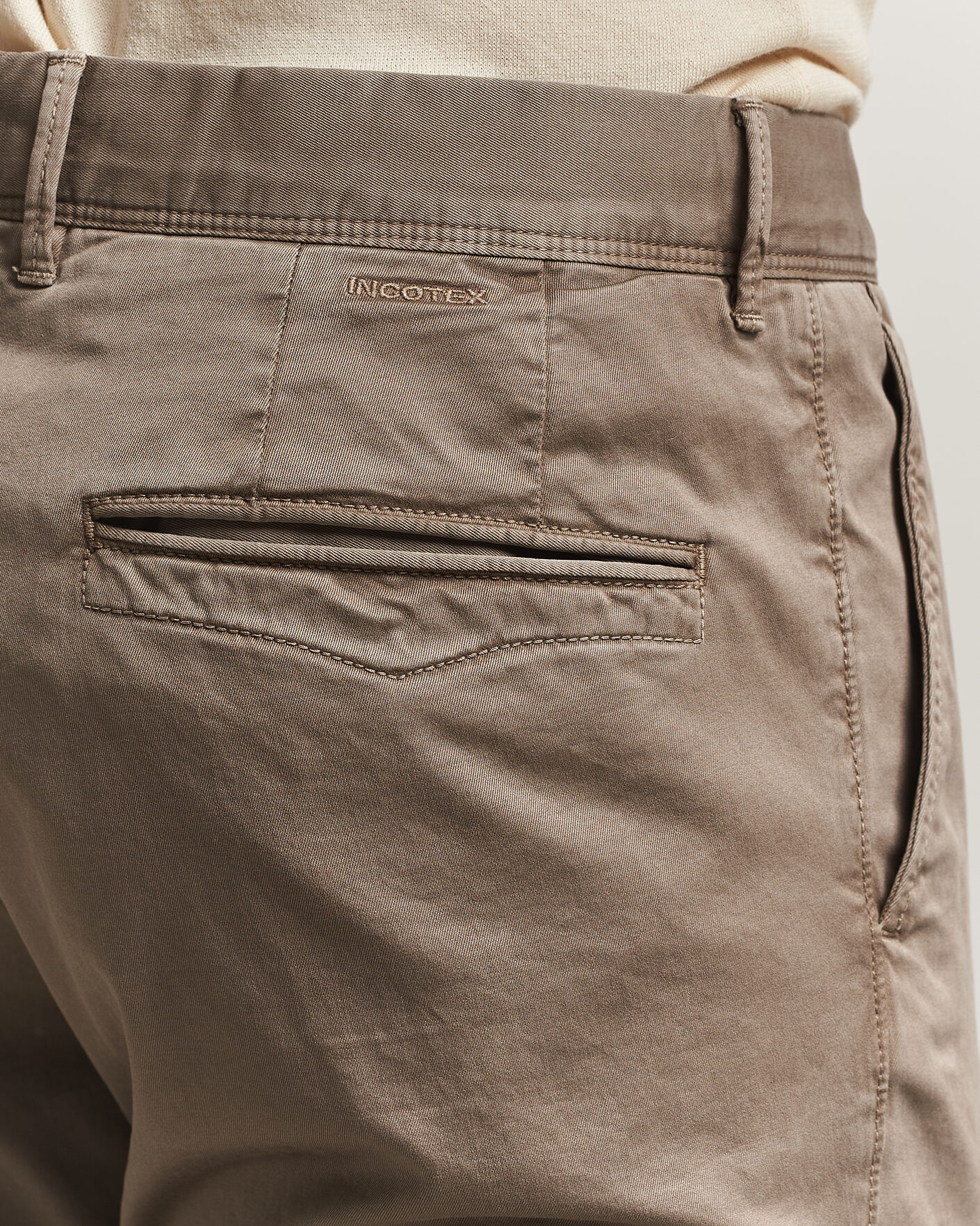 Herre | Bukser | Incotex | Slim Fit Garment Dyed Slacks Taupe