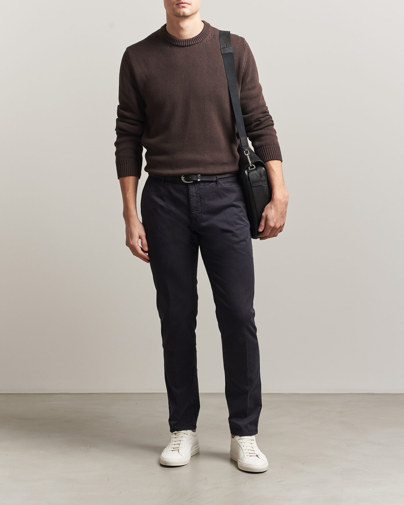 Herre | Bukser | Incotex | Slim Fit Garment Dyed Slacks Navy