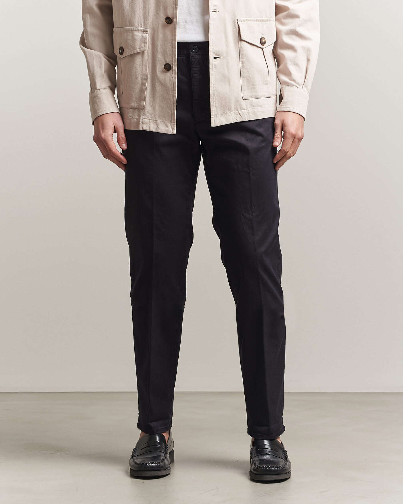 Herre | Bukser | Incotex | Regular Fit Garment Dyed Slacks Navy