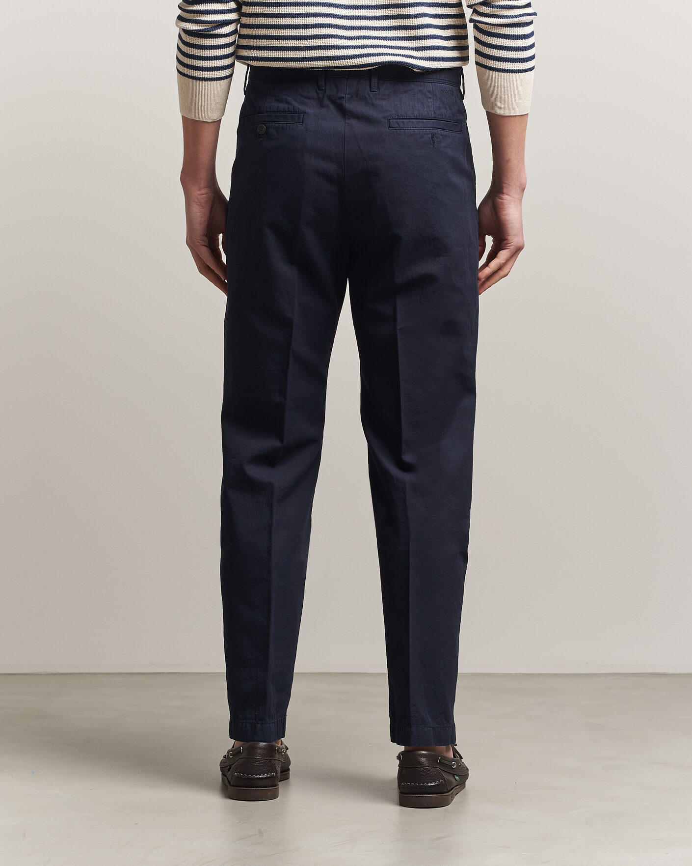 Herre | Bukser | Incotex | Regular Fit Cotton/Linen Slacks Navy