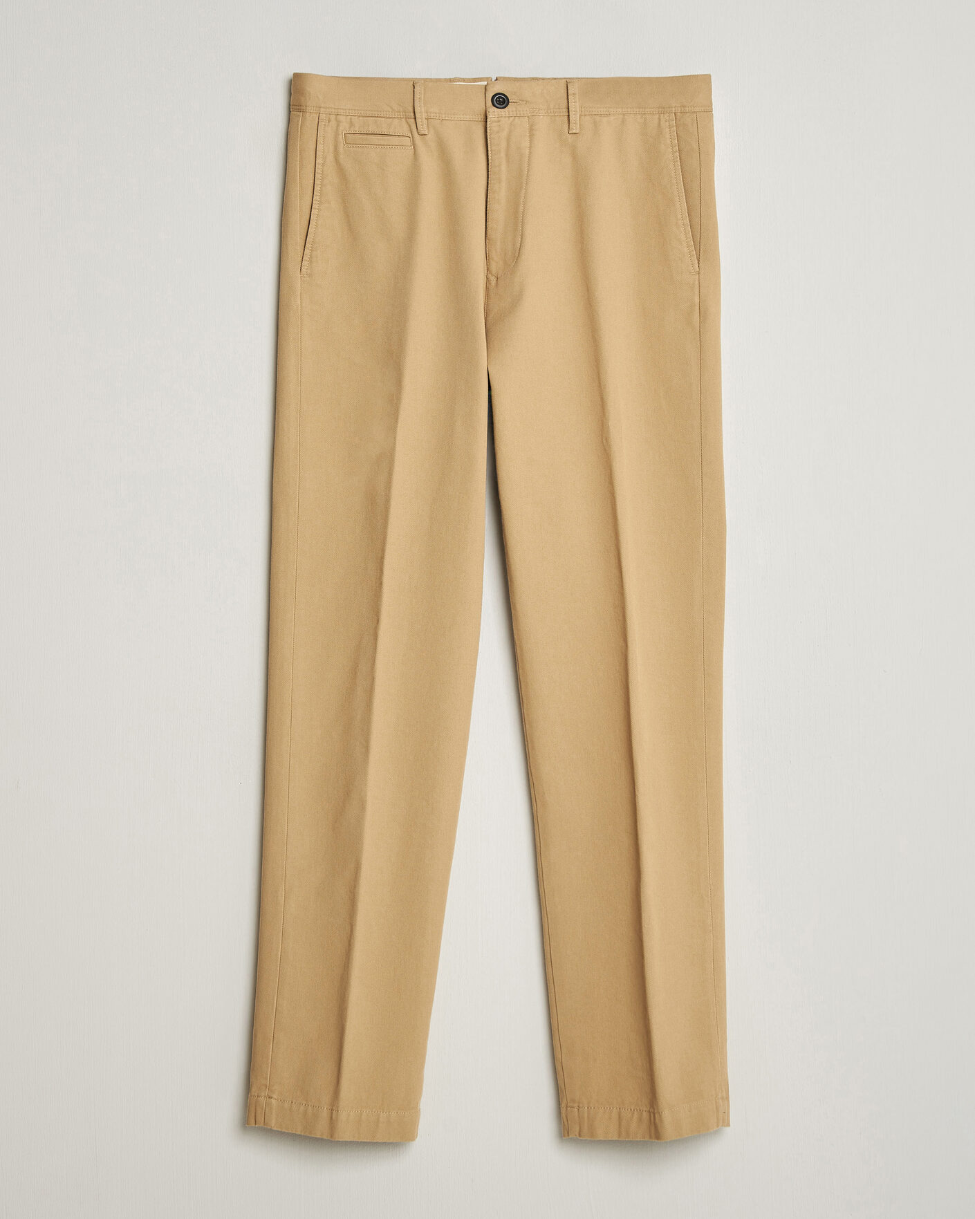 Herre | Bukser | Incotex | Regular Fit Uniform Cotton Slacks Khaki