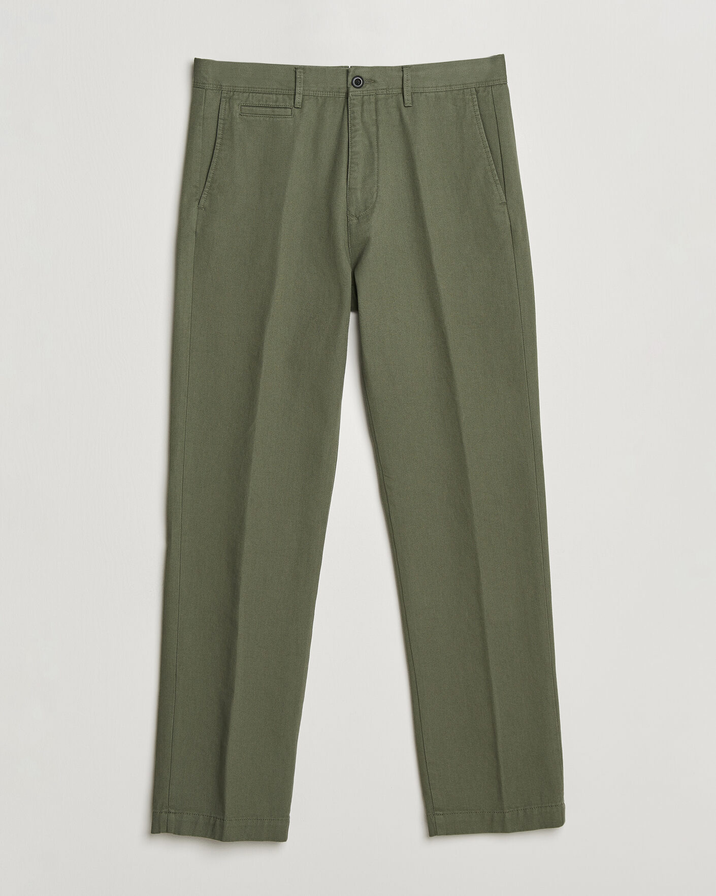 Herre | Bukser | Incotex | Regular Fit Uniform Cotton Slacks Military