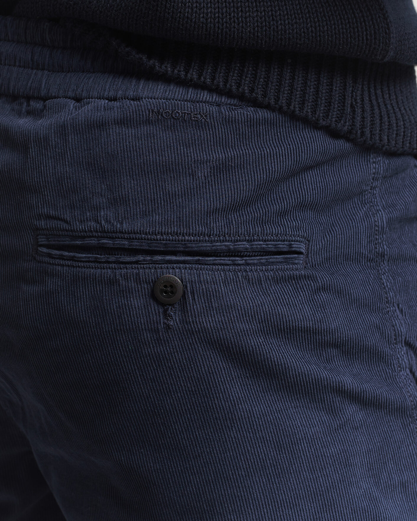 Herre | Shorts | Incotex | Baby Corduroy Drawstring Shorts Navy