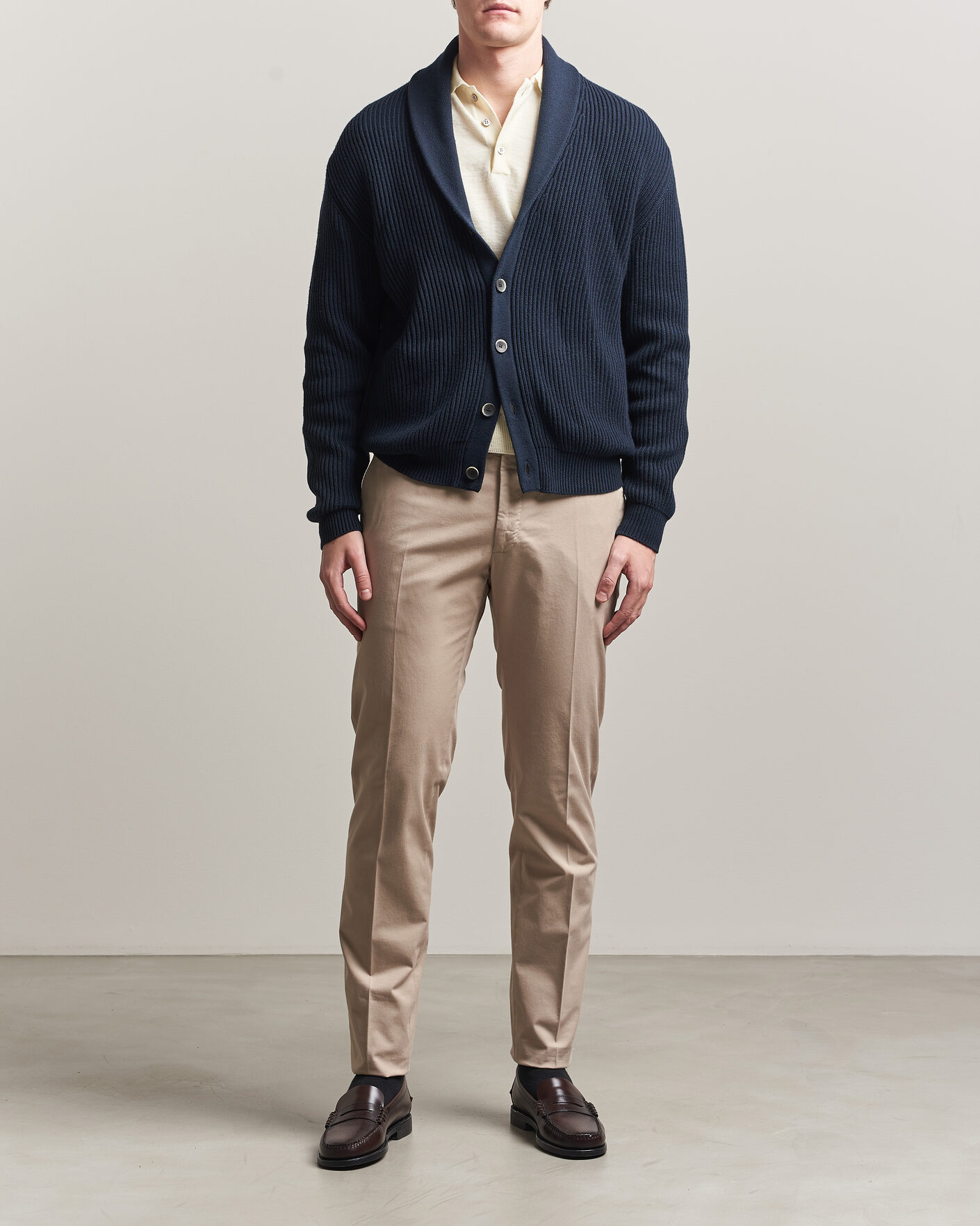 Herre | Bukser | Incotex | Slim Fit Comfort Chinos Sand