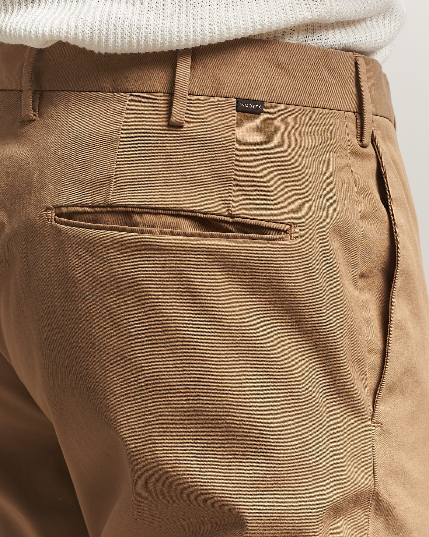 Herre | Bukser | Incotex | Slim Fit Comfort Chinos Khaki
