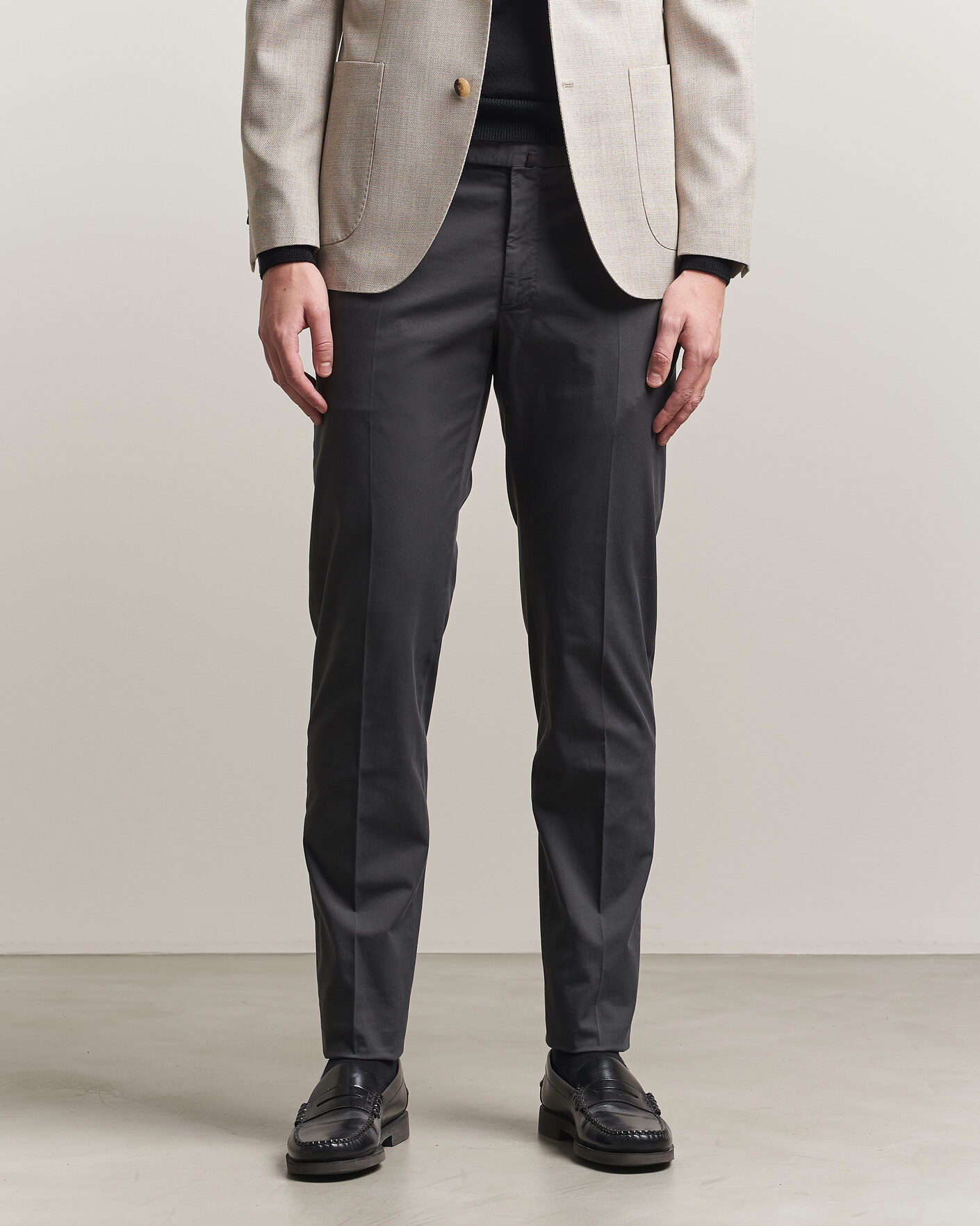 Herre | Bukser | Incotex | Slim Fit Comfort Chinos Dark Grey