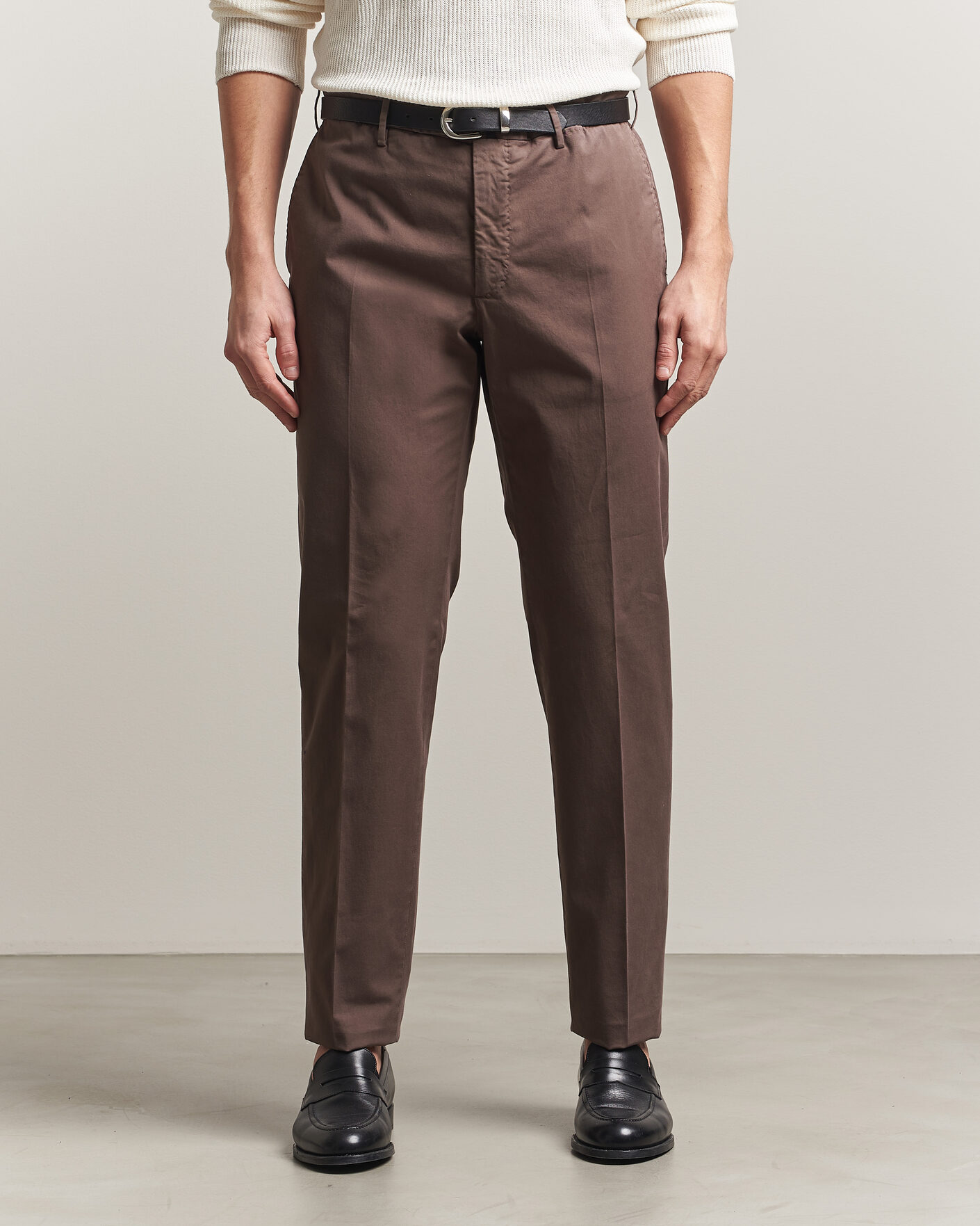 Herre | Bukser | Incotex | Regular Fit Comfort Chinos Dark Brown