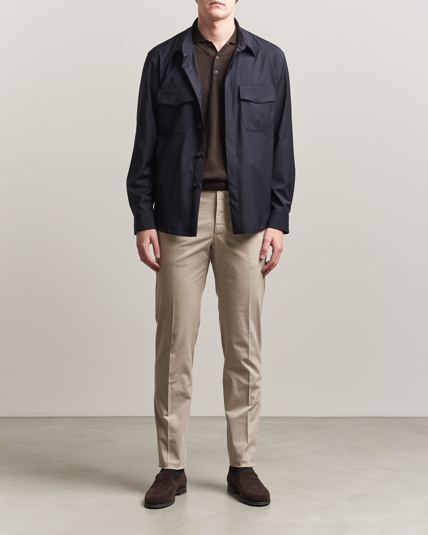 Herre | Bukser | Incotex | Regular Fit Comfort Chinos Sand