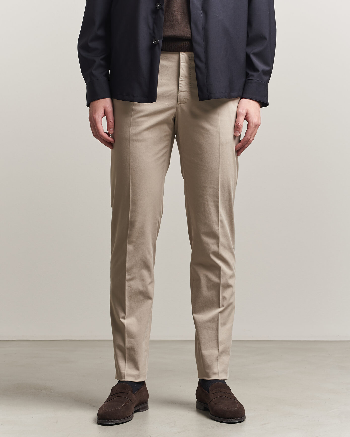 Herre | Bukser | Incotex | Regular Fit Comfort Chinos Sand