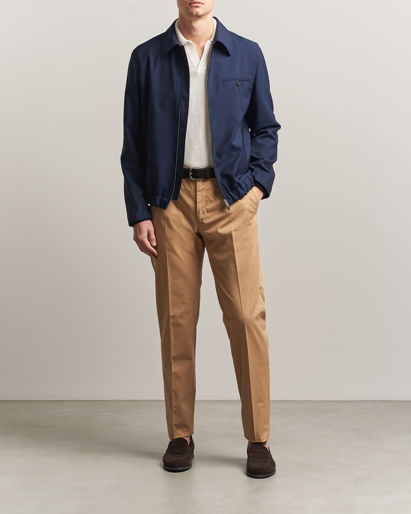 Herre | Bukser | Incotex | Regular Fit Comfort Chinos Khaki