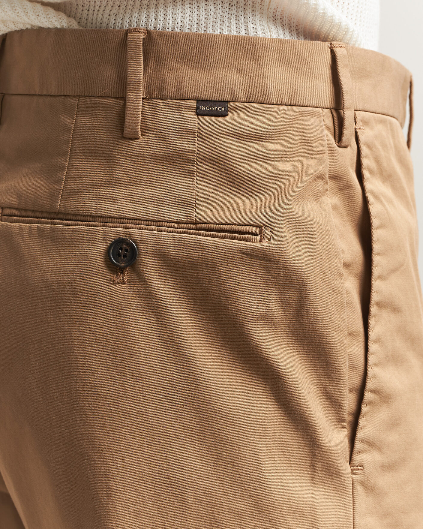 Herre | Bukser | Incotex | Regular Fit Comfort Chinos Khaki