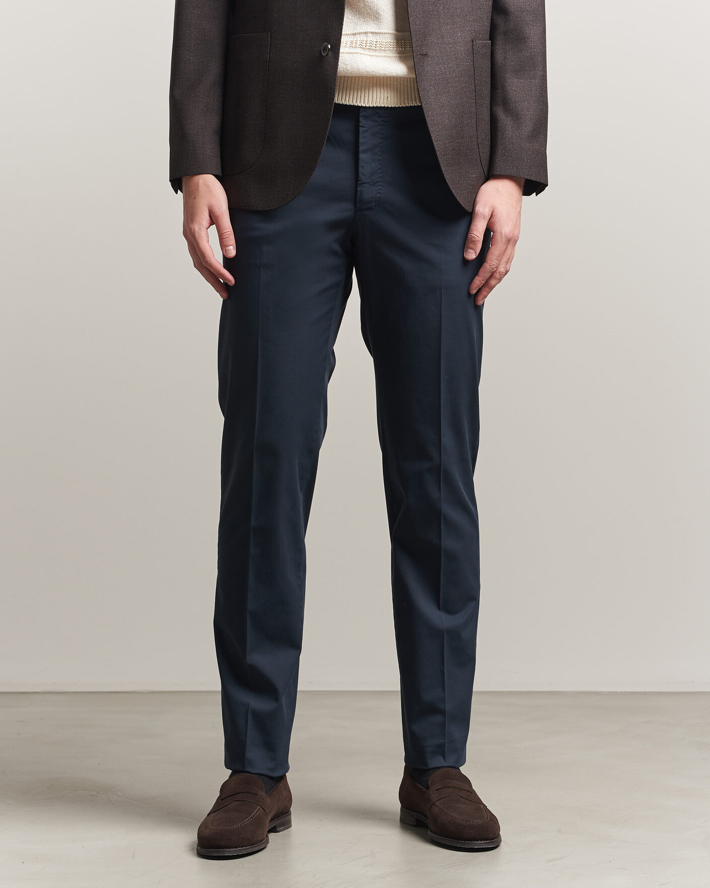 Herre | Bukser | Incotex | Regular Fit Comfort Chinos Navy