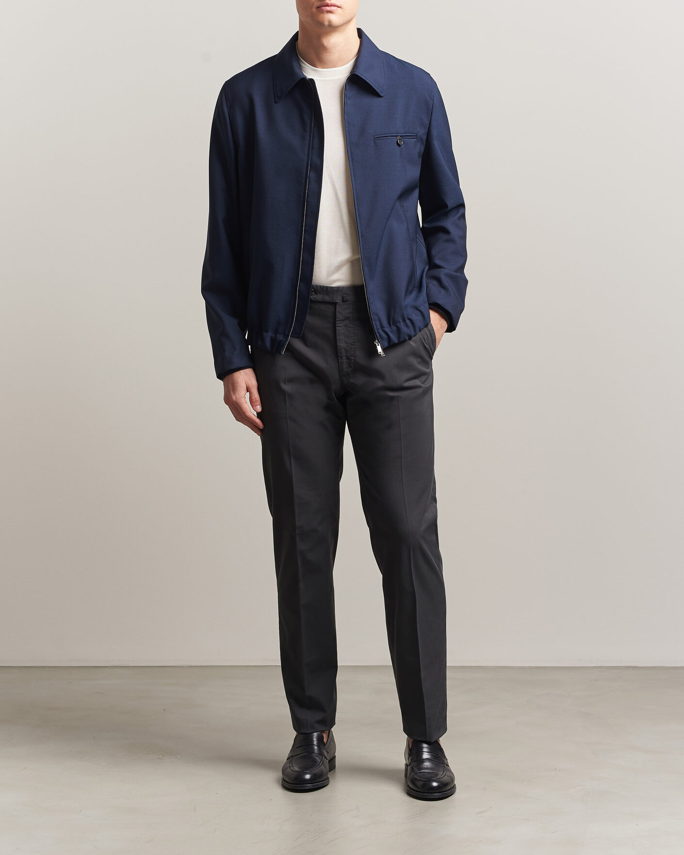 Herre | Bukser | Incotex | Regular Fit Comfort Chinos Dark Grey