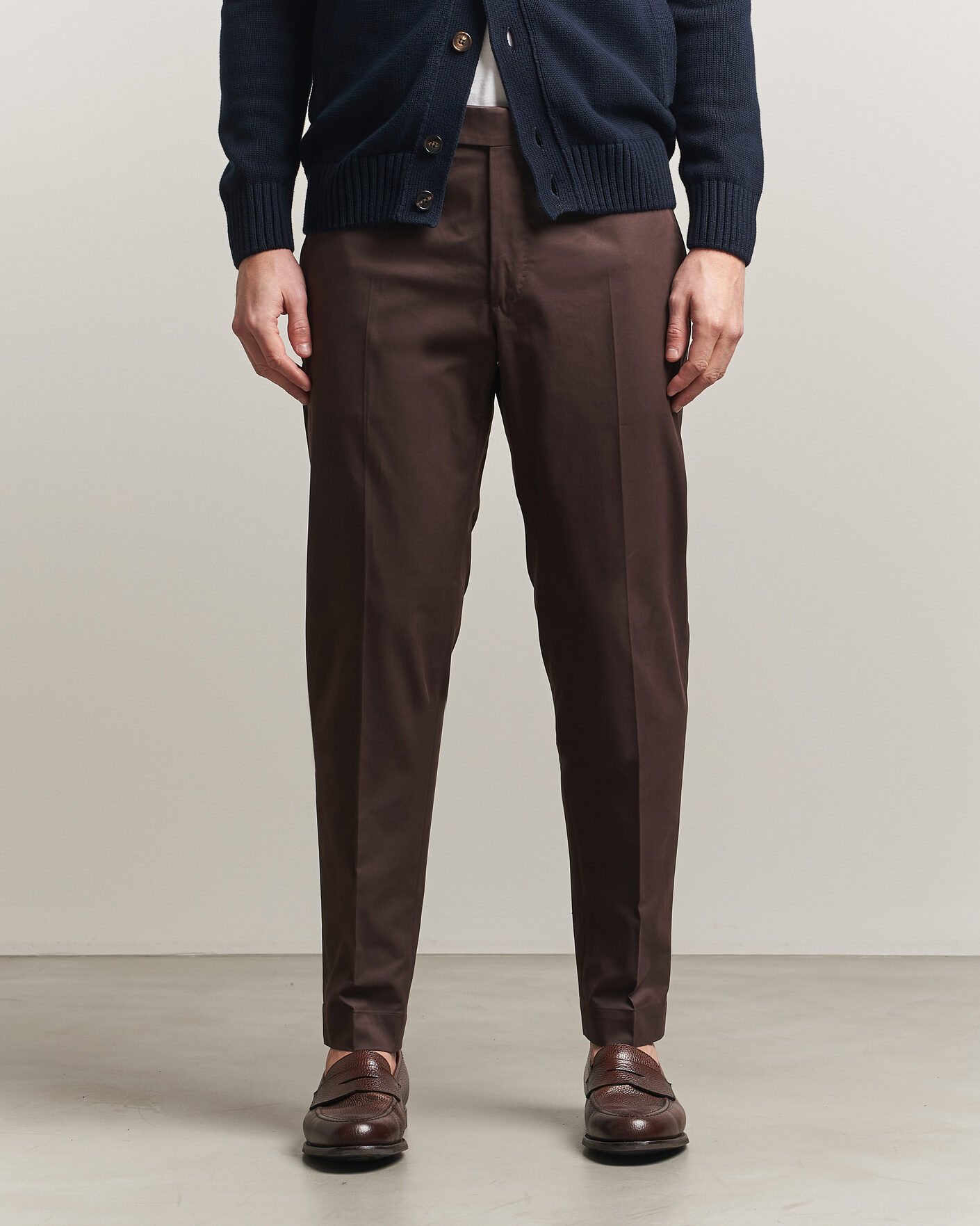 Herre | Bukser | Incotex | Regular Fit Flexgab Cotton Chinos Dark Brown