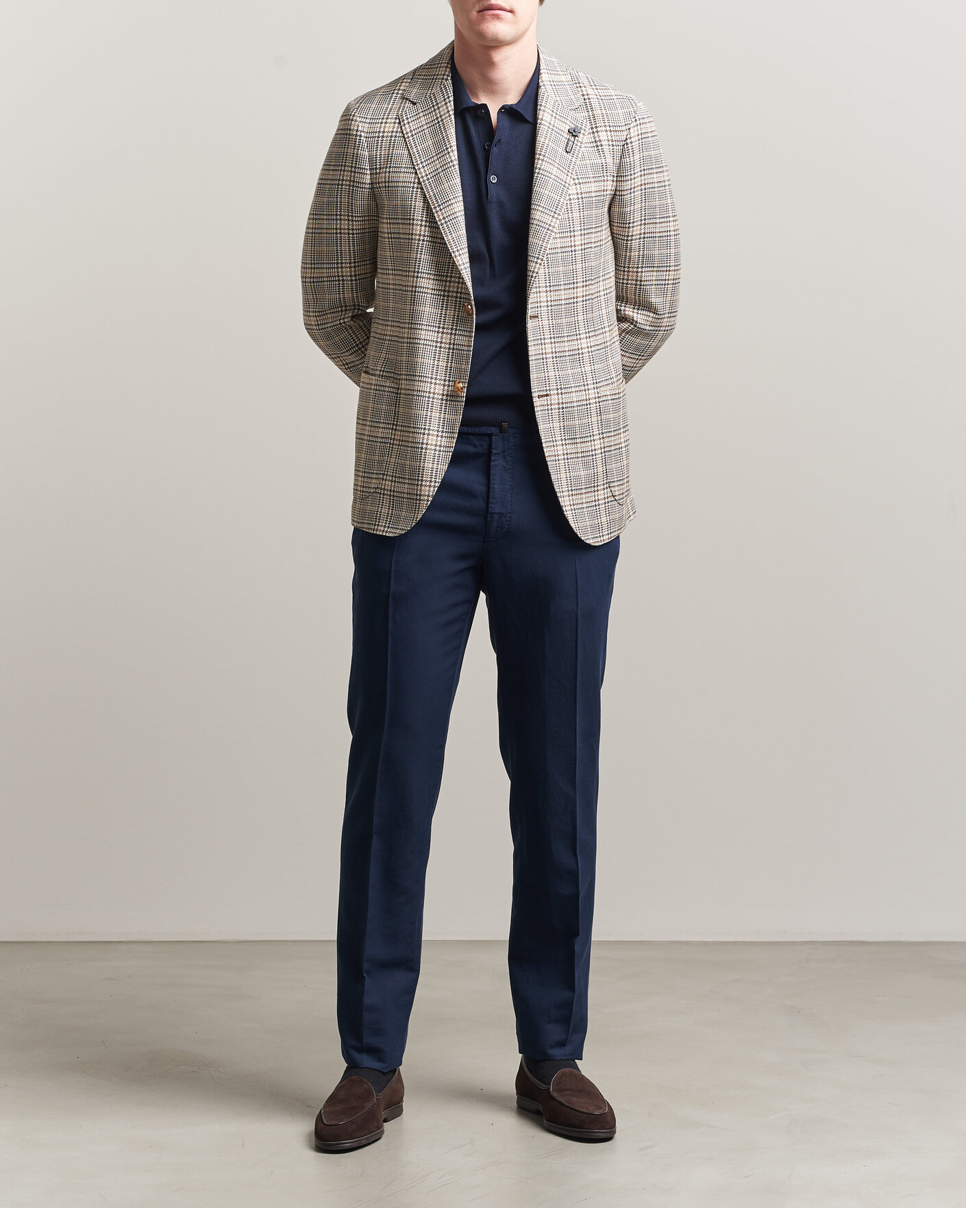 Herre | Bukser | Incotex | Regular Fit Chinolino Trousers Navy