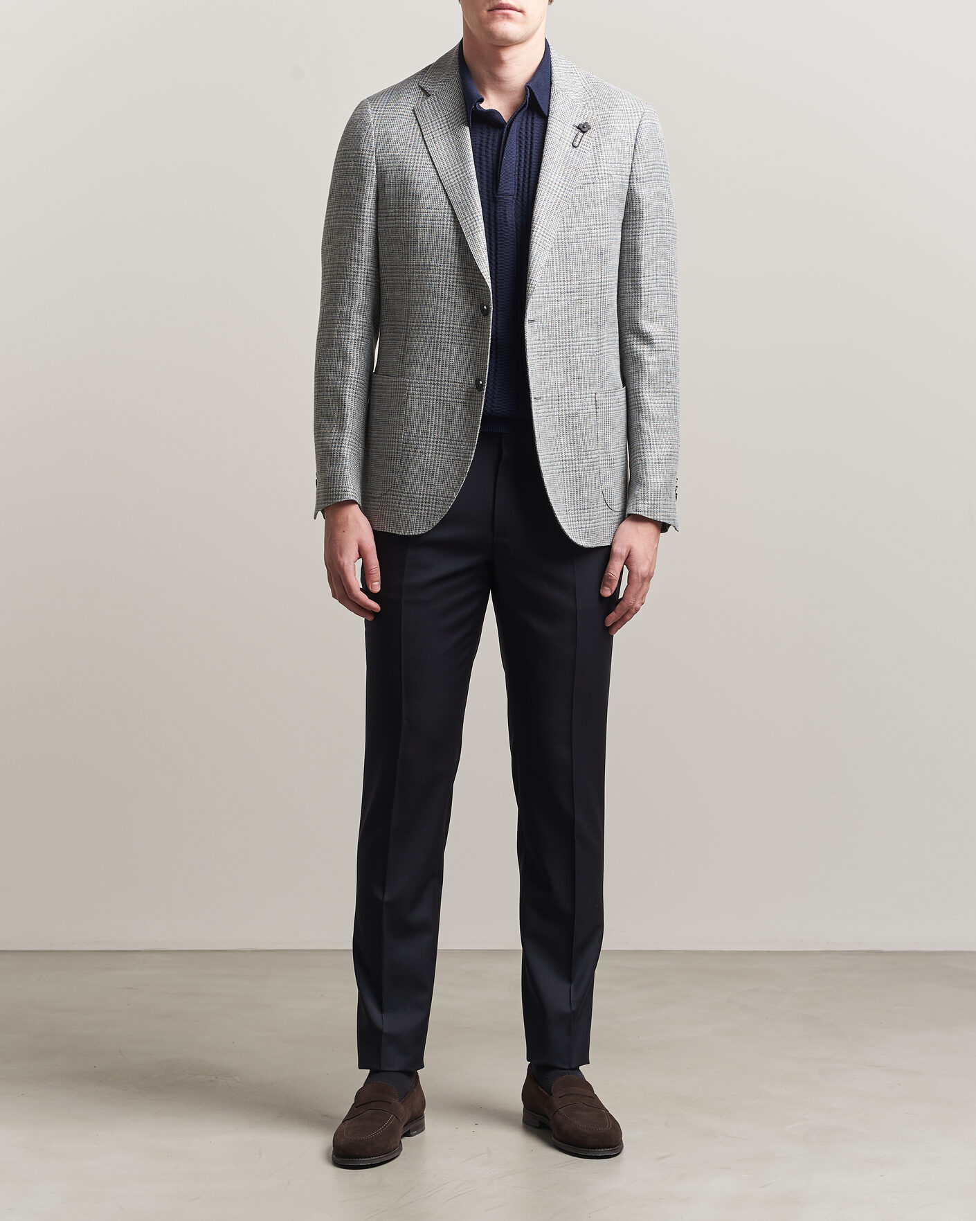 Herre | Bukser | Incotex | Regular Fit Super 100s Wool Pants Blue