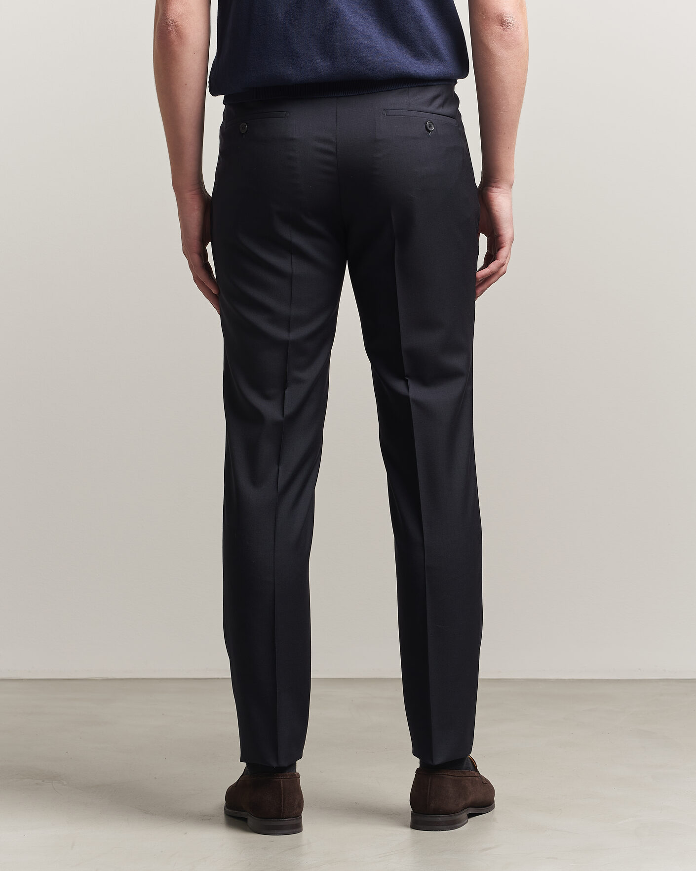 Herre | Bukser | Incotex | Regular Fit Super 100s Wool Pants Blue