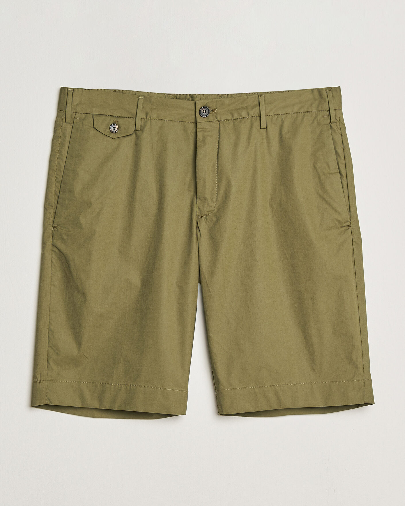 Herre | Shorts | Incotex | Cotton Poplin Shorts Olive