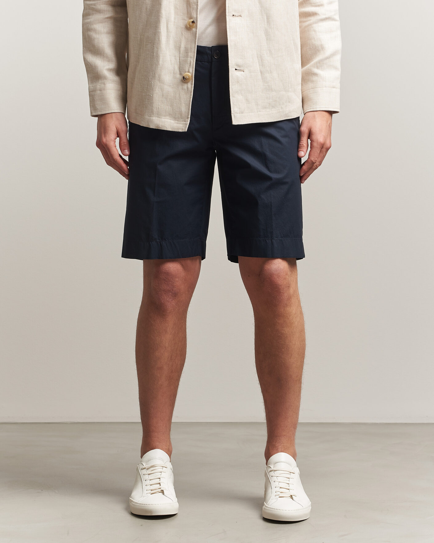 Herre | Shorts | Incotex | Cotton Poplin Shorts Navy