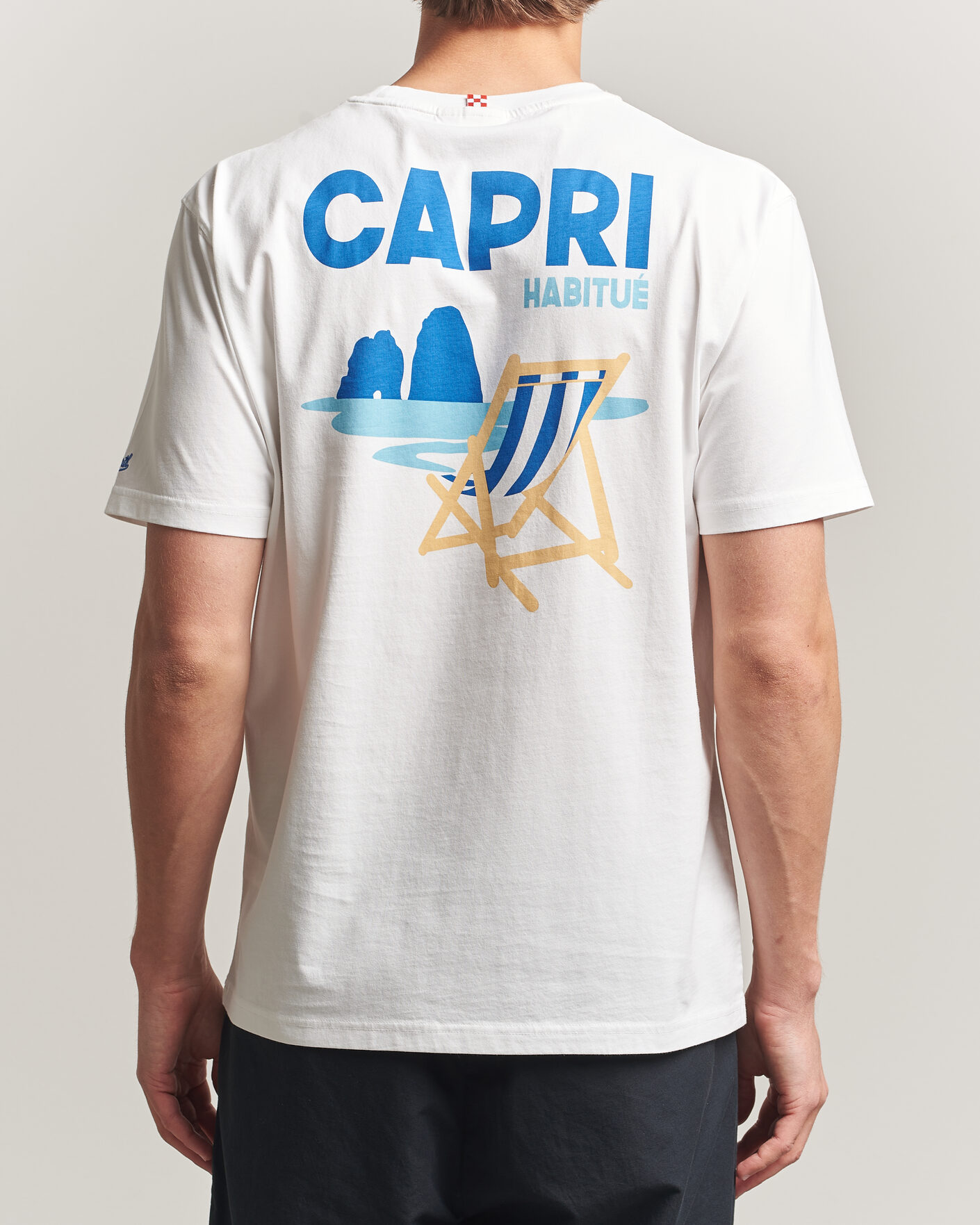 Herre | T-Shirts | MC2 Saint Barth | Back Printed Cotton T-Shirt Capri Summer