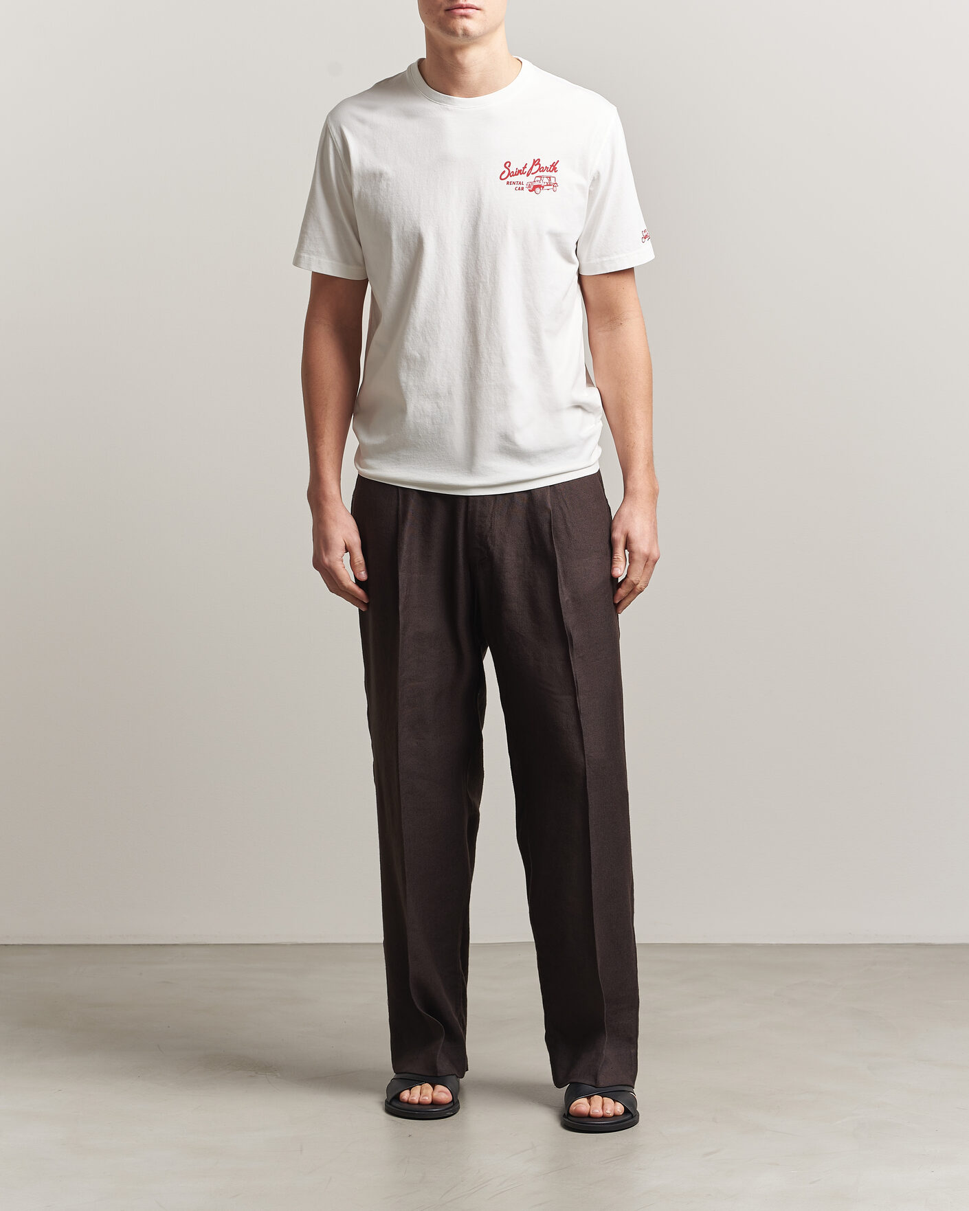 Herre | T-Shirts | MC2 Saint Barth | Back Printed Cotton T-Shirt Rental Car