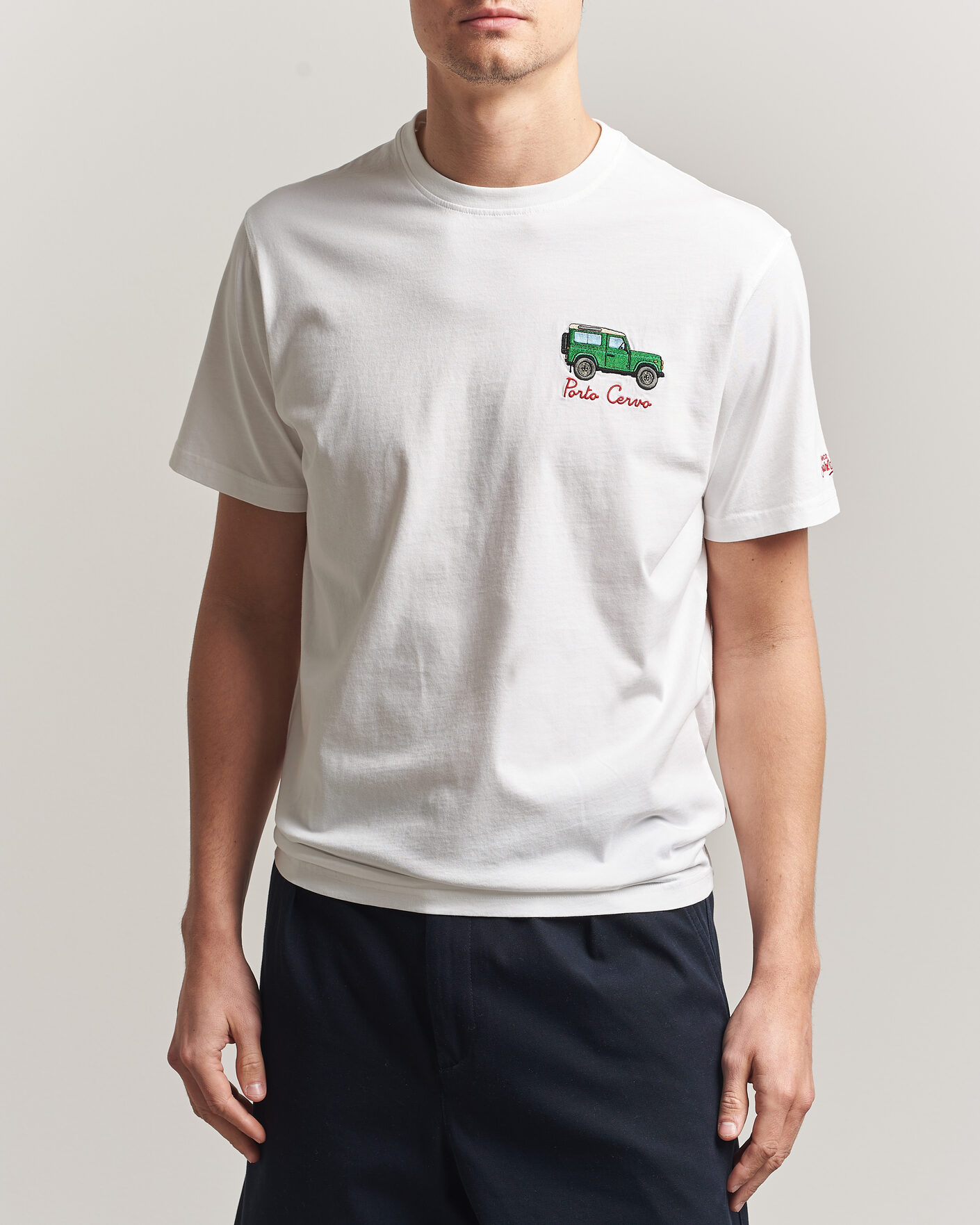 Herre | T-Shirts | MC2 Saint Barth | Printed Cotton T-Shirt Car Cervo
