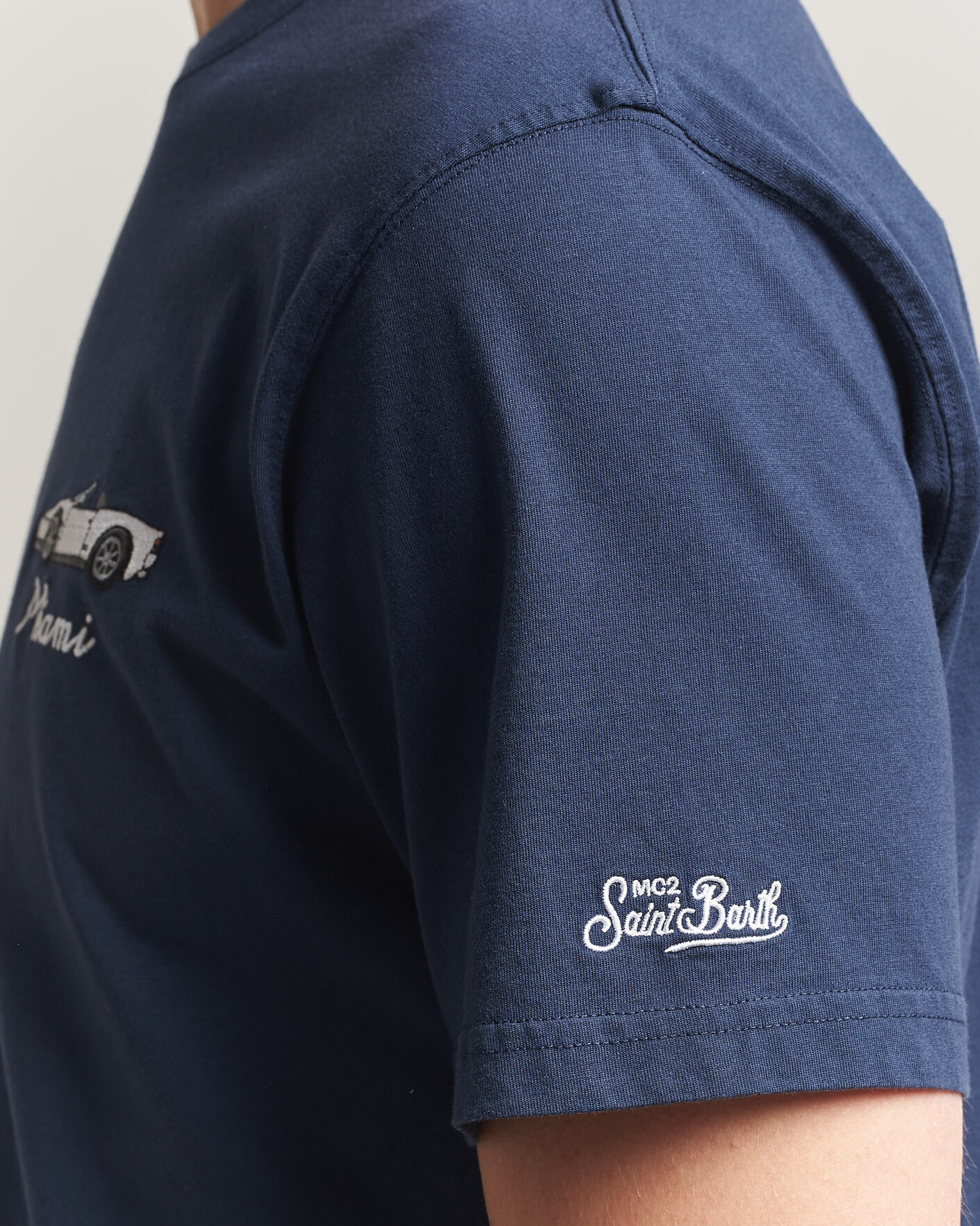 Herre | T-Shirts | MC2 Saint Barth | Printed Cotton T-Shirt Car Miami