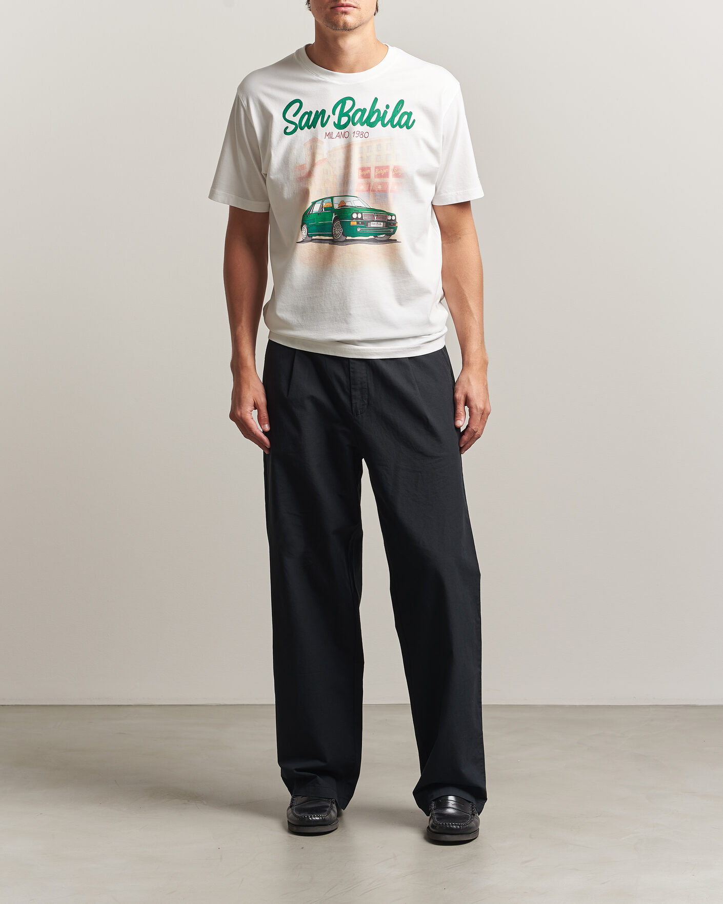 Herre | T-Shirts | MC2 Saint Barth | Printed Cotton T-Shirt San Babila Car