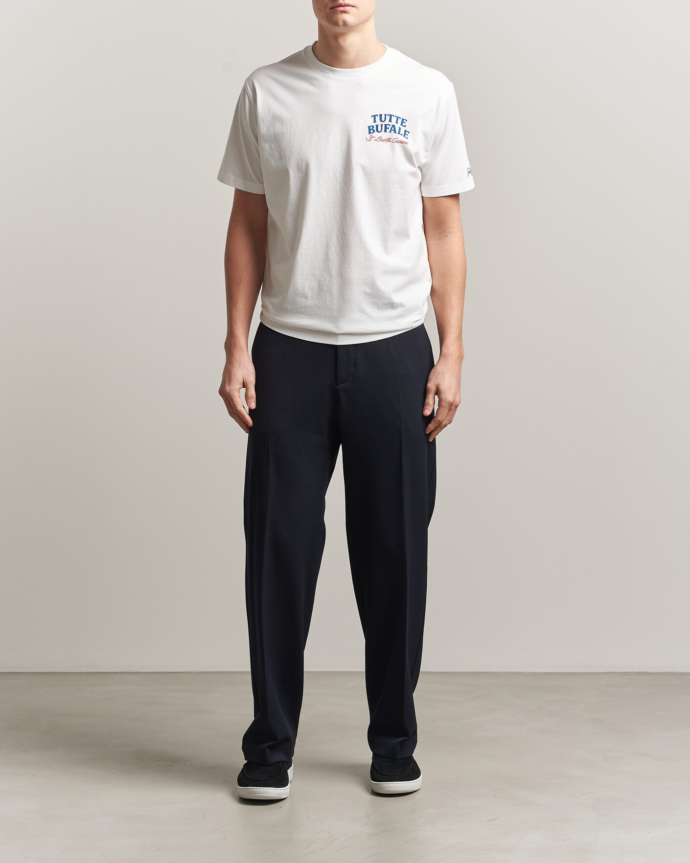 Herre | T-Shirts | MC2 Saint Barth | Back Printed Cotton T-Shirt Bufale