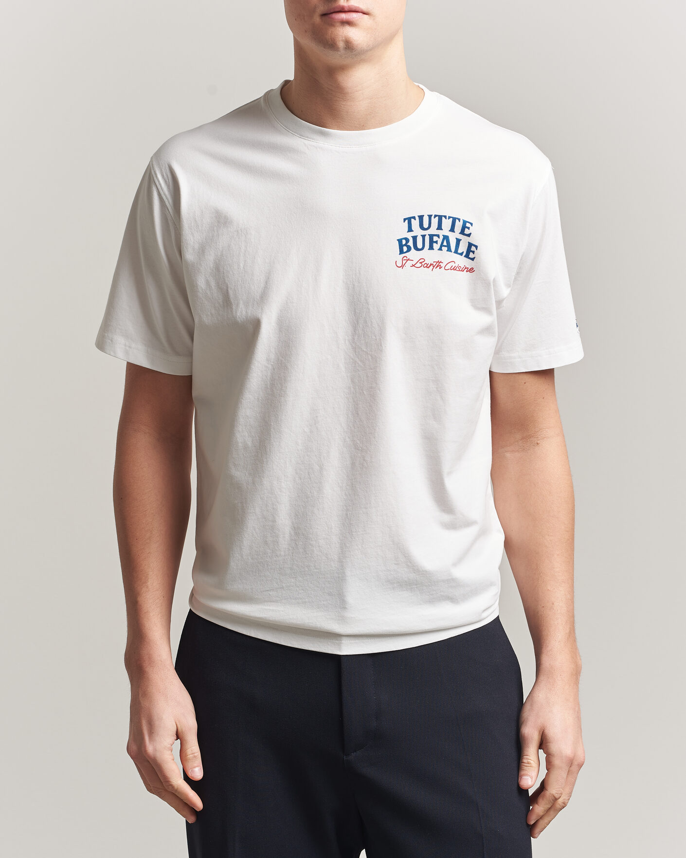 Herre | T-Shirts | MC2 Saint Barth | Back Printed Cotton T-Shirt Bufale