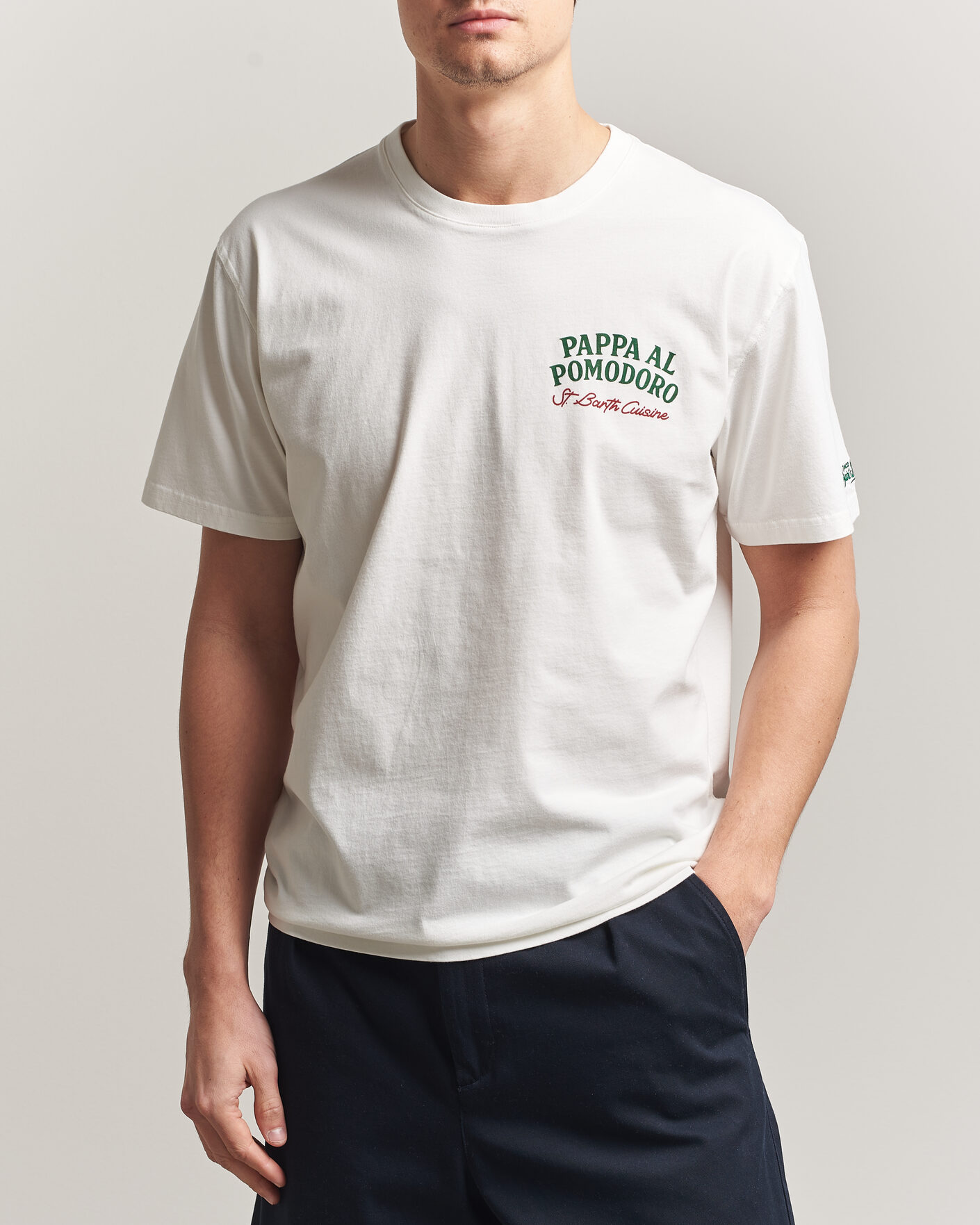 Herre | T-Shirts | MC2 Saint Barth | Back Printed Cotton T-Shirt Pappa Pomodoro