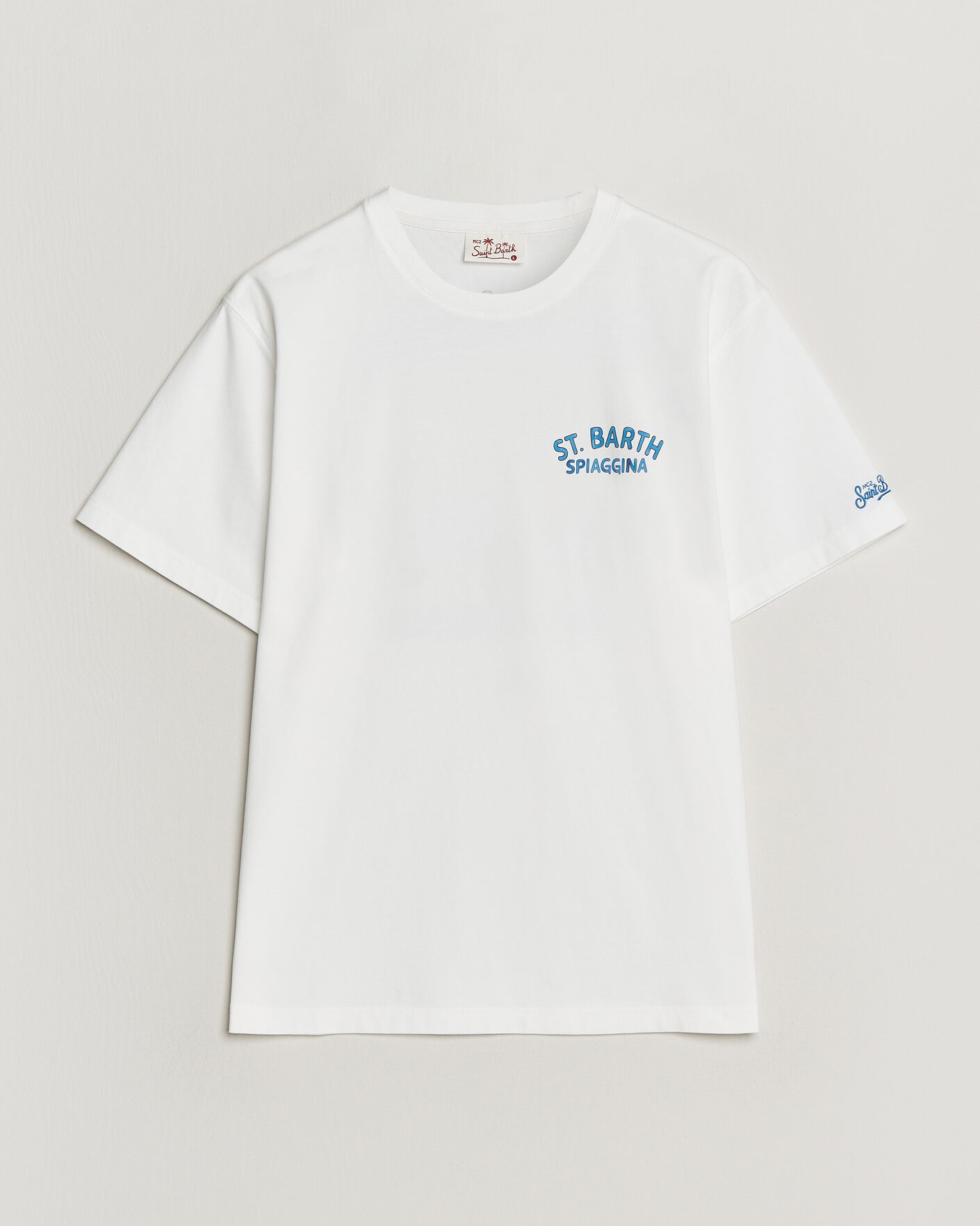 Herre | T-Shirts | MC2 Saint Barth | Back Printed Cotton T-Shirt Spiaggina