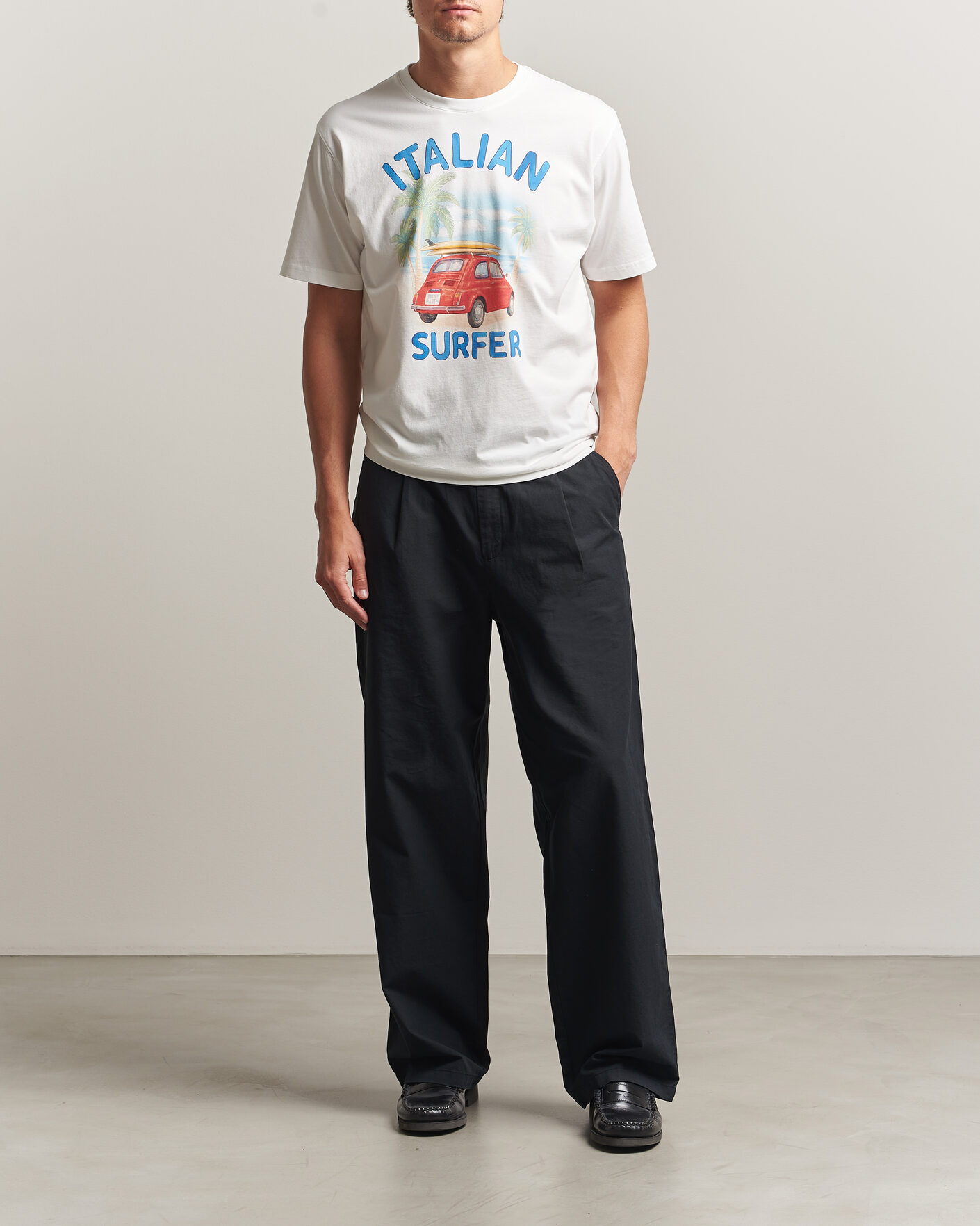Herre | T-Shirts | MC2 Saint Barth | Printed Cotton T-Shirt Italian Surfer
