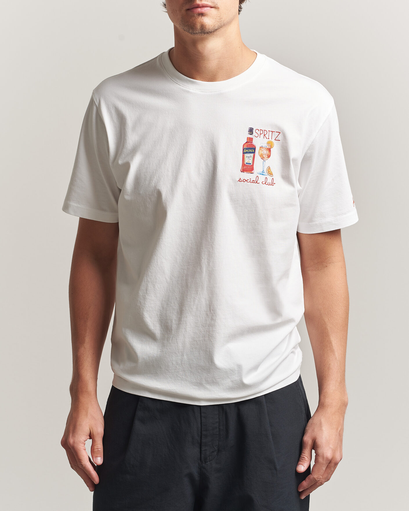 Herre | T-Shirts | MC2 Saint Barth | Printed Cotton T-Shirt Social Spritz