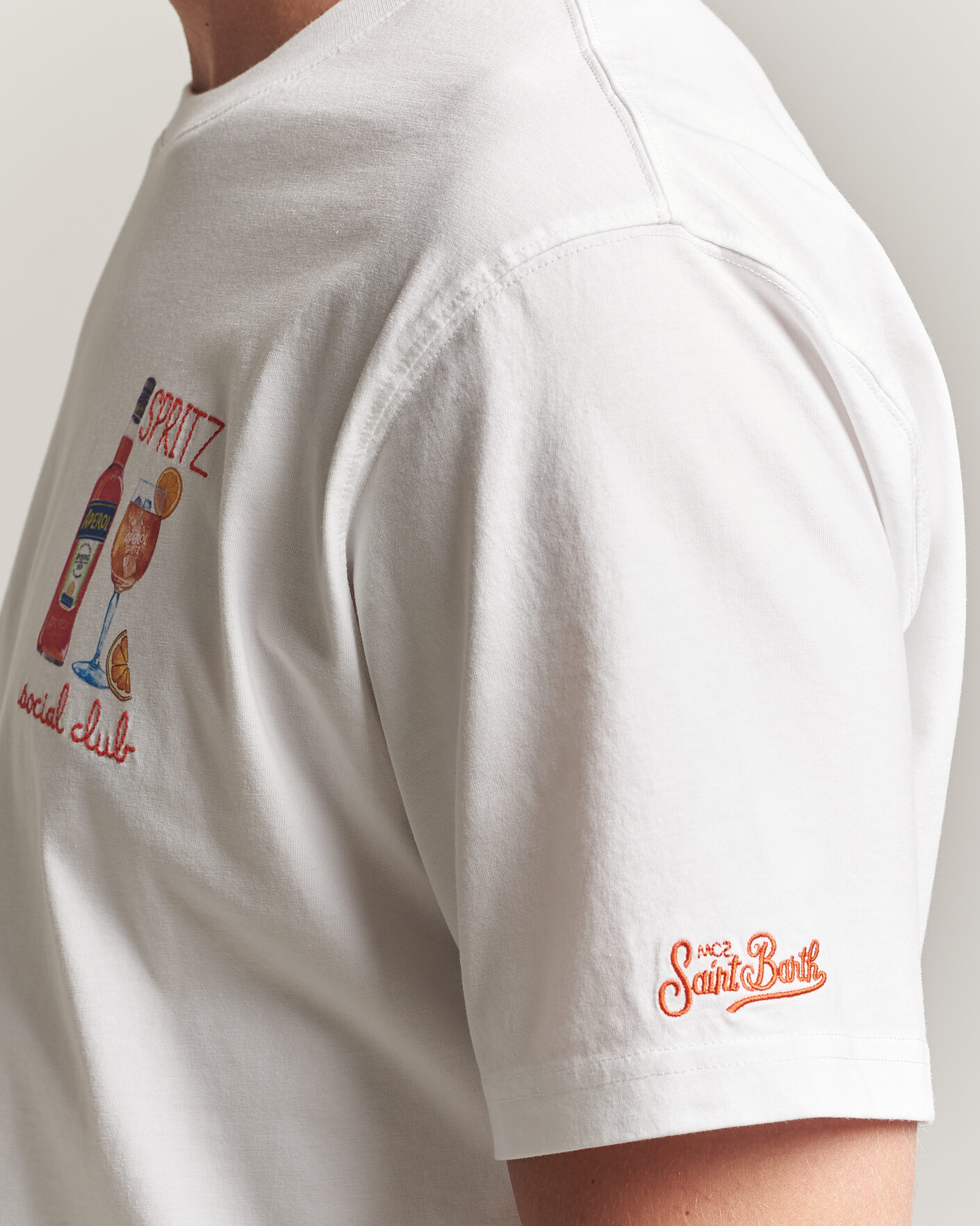 Herre | T-Shirts | MC2 Saint Barth | Printed Cotton T-Shirt Social Spritz