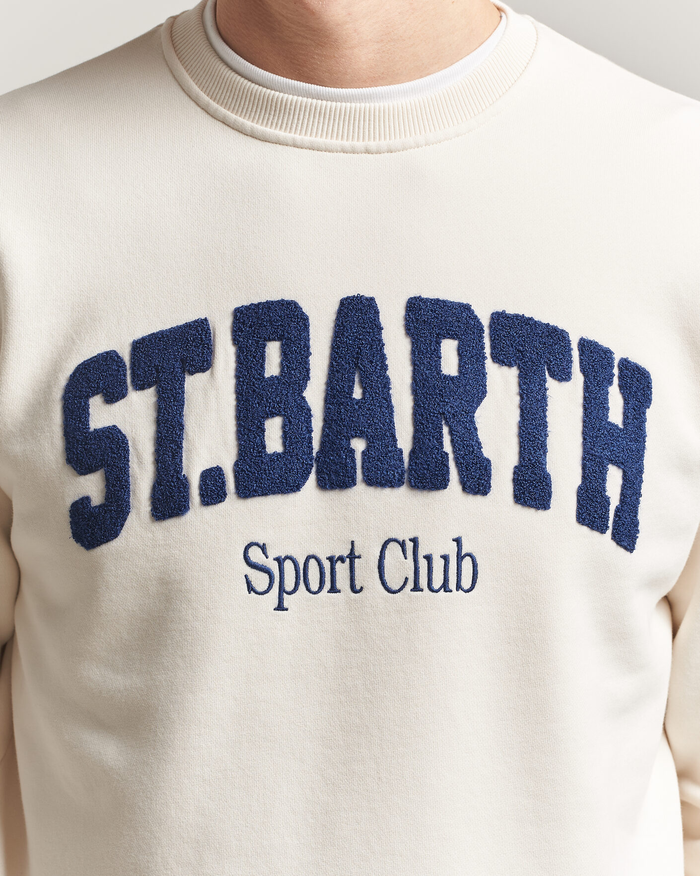 Herre | Trøjer | MC2 Saint Barth | Terry Cotton Logo Sweatshirt Off White