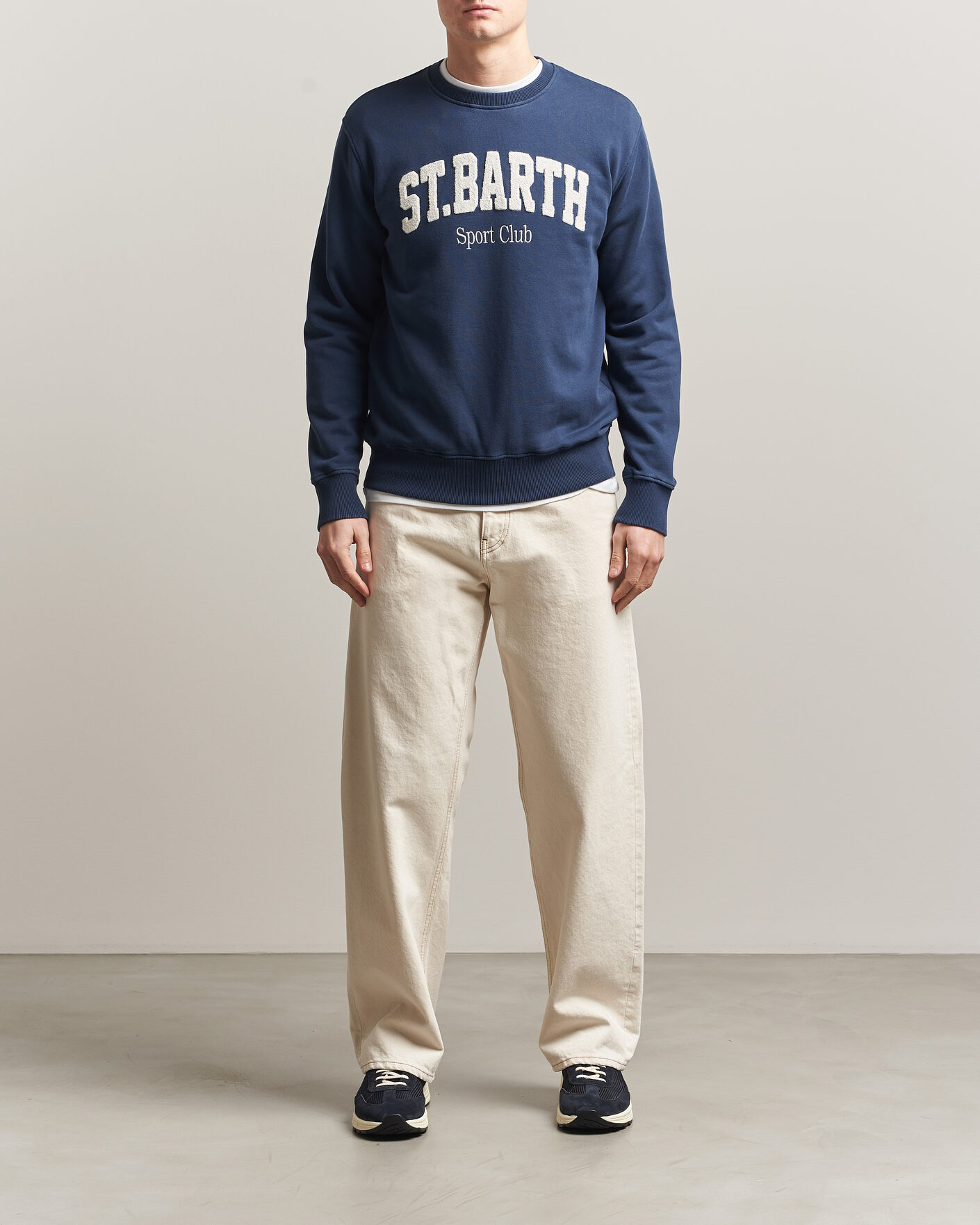 Herre | Trøjer | MC2 Saint Barth | Terry Cotton Logo Sweatshirt Navy