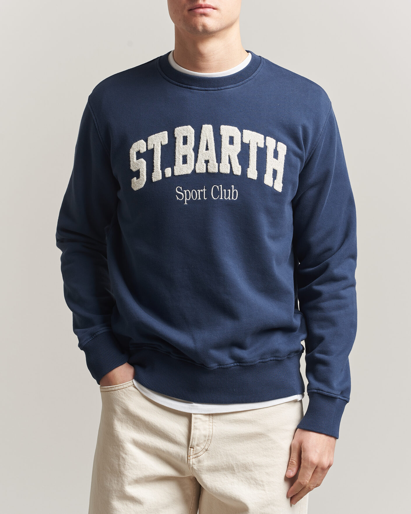 Herre | Trøjer | MC2 Saint Barth | Terry Cotton Logo Sweatshirt Navy