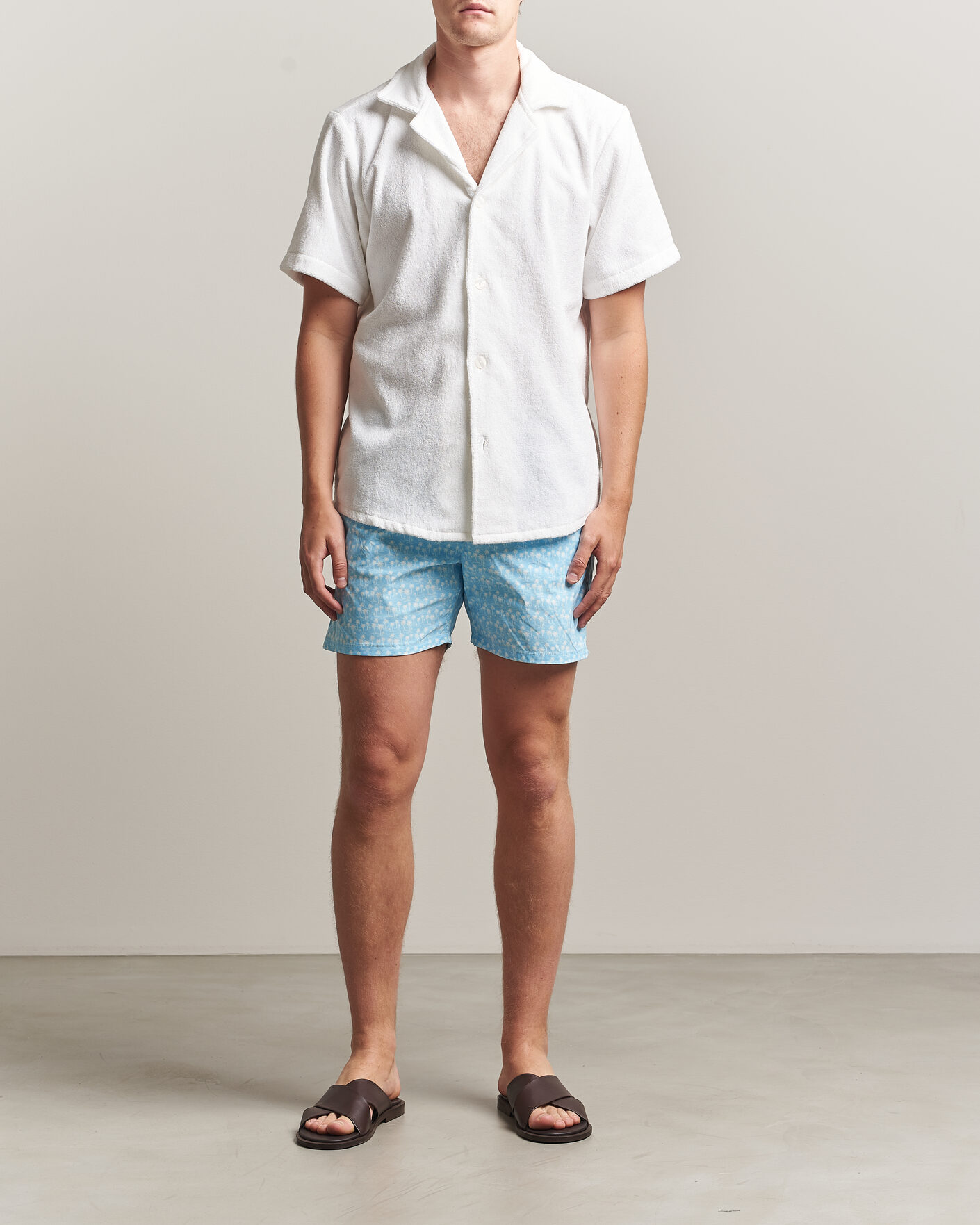 Herre | Badebukser | MC2 Saint Barth | Printed Swim Shorts Blue Palms