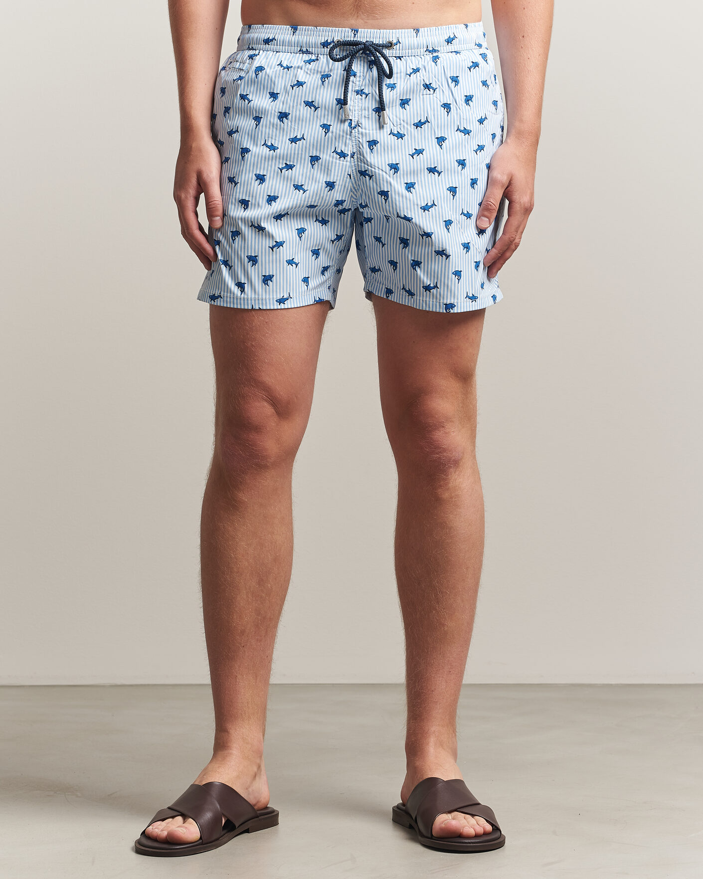 Herre | Badebukser | MC2 Saint Barth | Printed Swim Shorts Blue Sharks