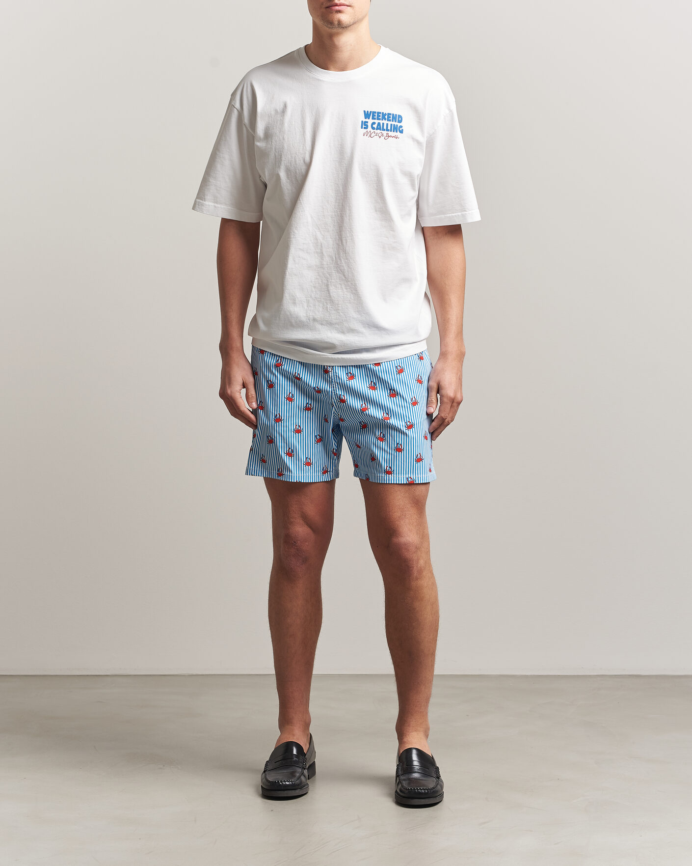 Herre | Badebukser | MC2 Saint Barth | Printed Swim Shorts Blue Crabs