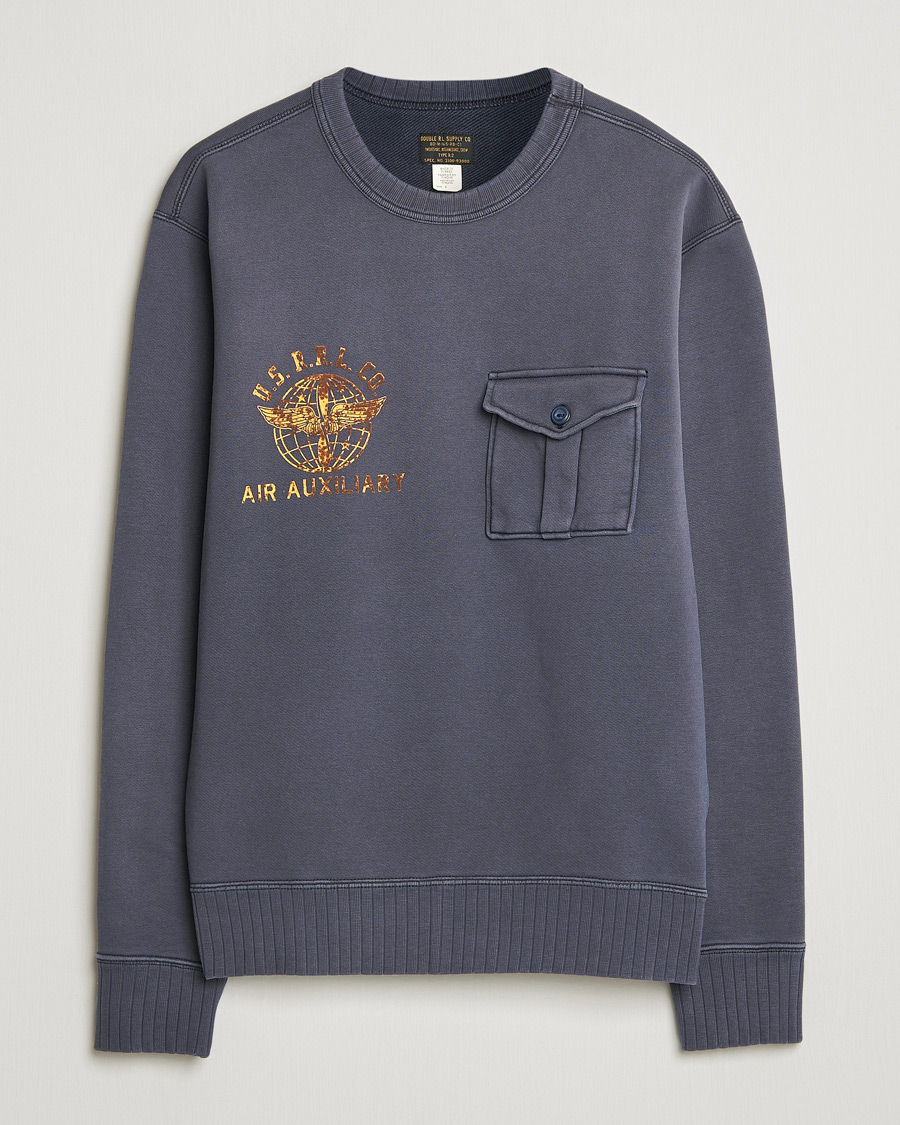 Herre | Trøjer | RRL | Training Crew Sweatshirt Faded Blue