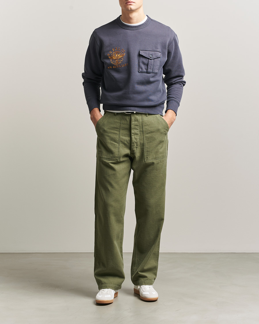 Herre | Trøjer | RRL | Training Crew Sweatshirt Faded Blue