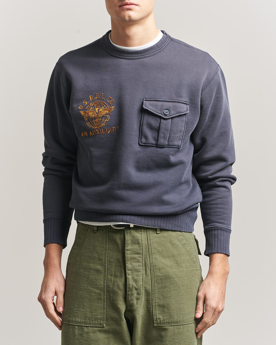 Herre | Trøjer | RRL | Training Crew Sweatshirt Faded Blue