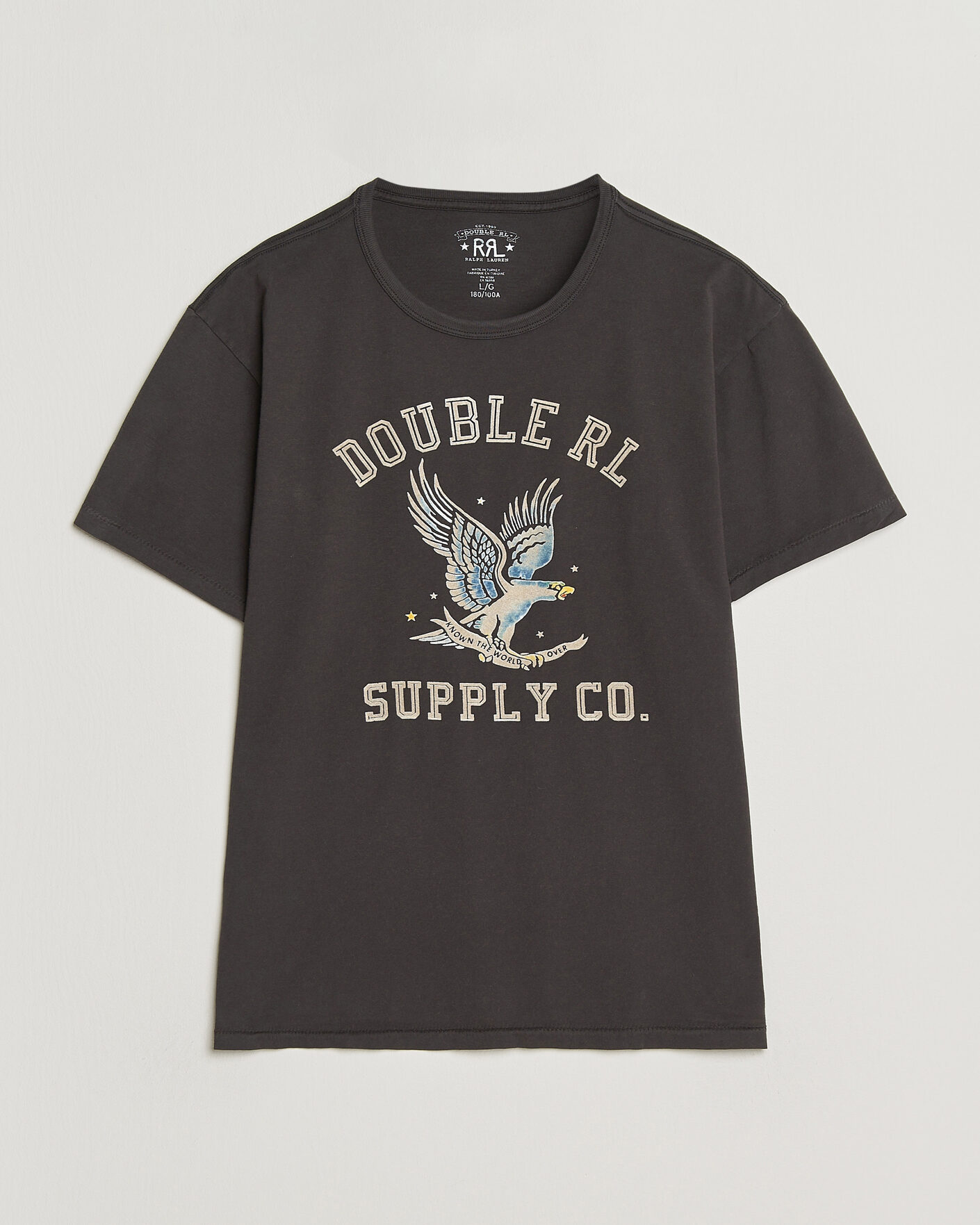 RRL Eagle Print Tee Faded Black - CareOfCarl.dk
