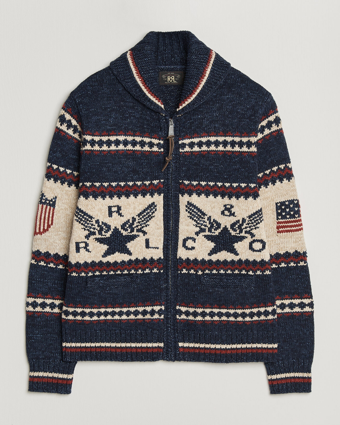 Herre | Trøjer | RRL | Jacquard Shawl Cardigan Indigo
