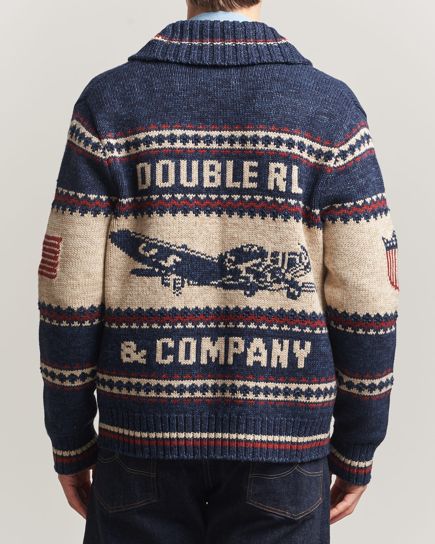 Herre | Trøjer | RRL | Jacquard Shawl Cardigan Indigo