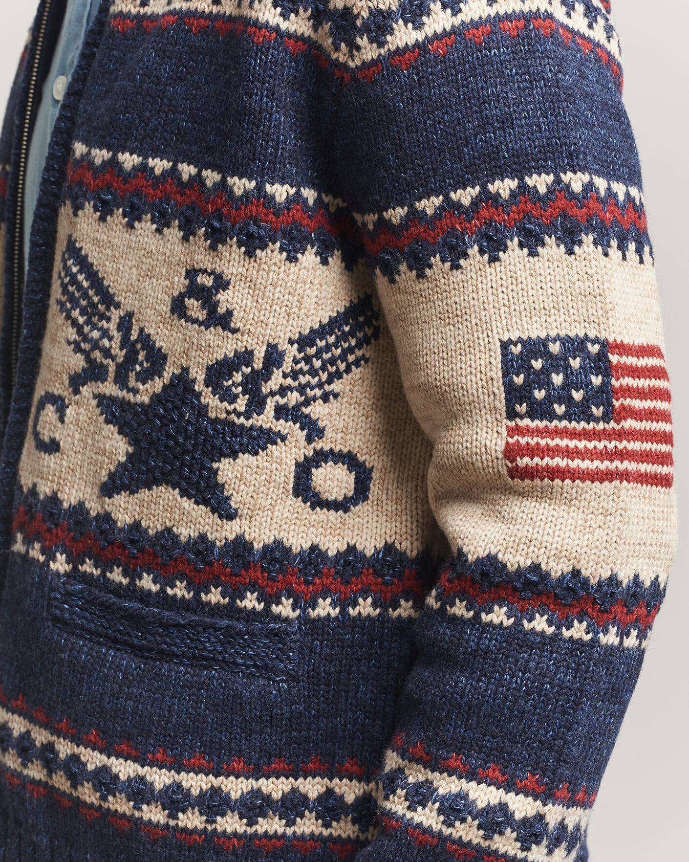 Herre | Trøjer | RRL | Jacquard Shawl Cardigan Indigo