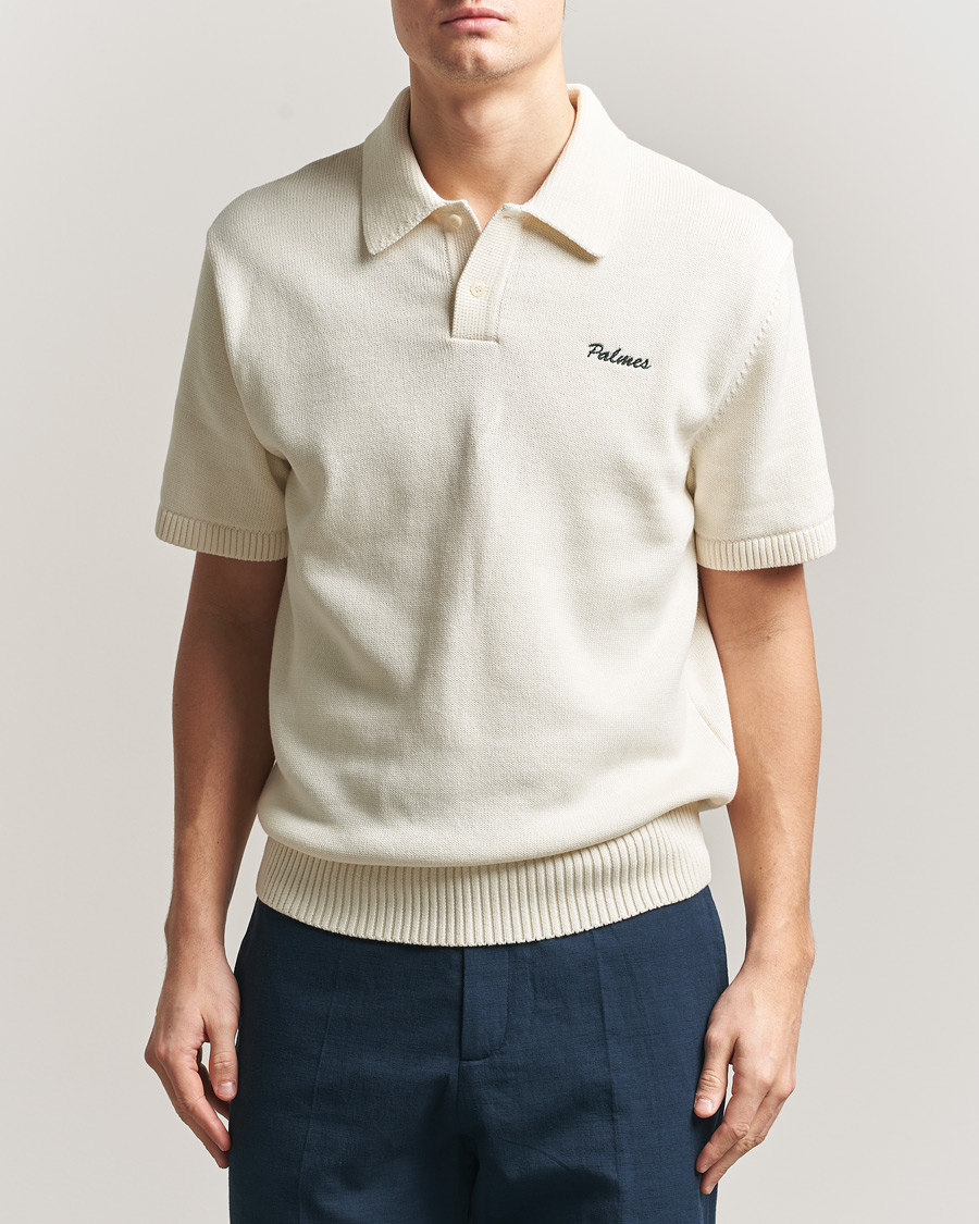 Herre | Polotrøjer | Palmes | Cotton Knit Polo Off White