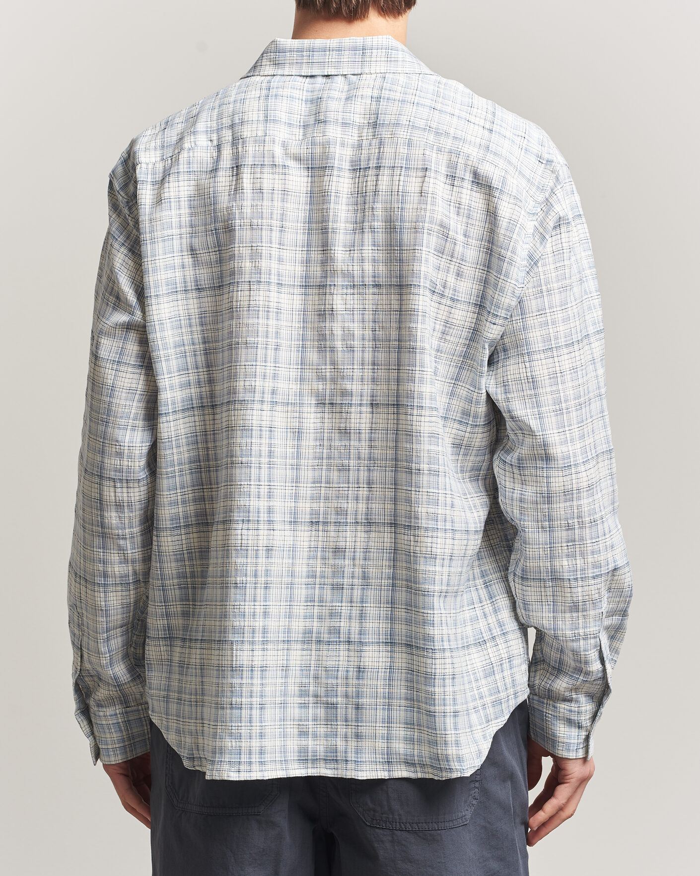 Herre | Skjorter | Palmes | Cotton/Linen Shirt Light Blue Check